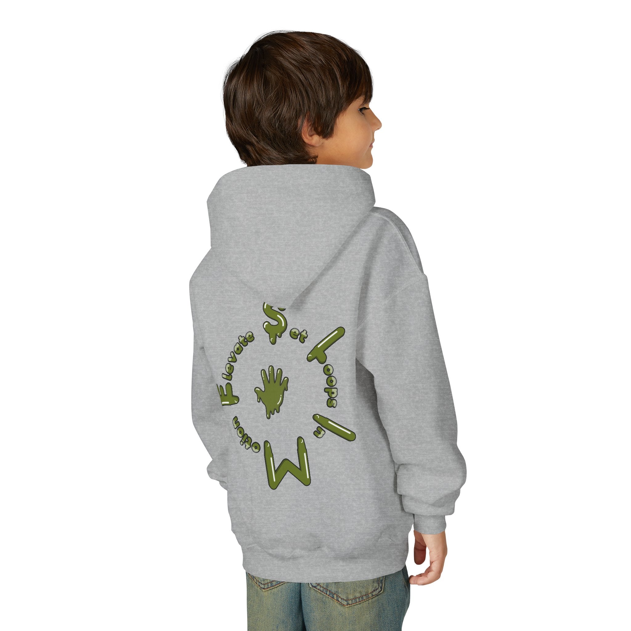 The Slime Shop Youth Hoodie — Red / Army Green Slime $