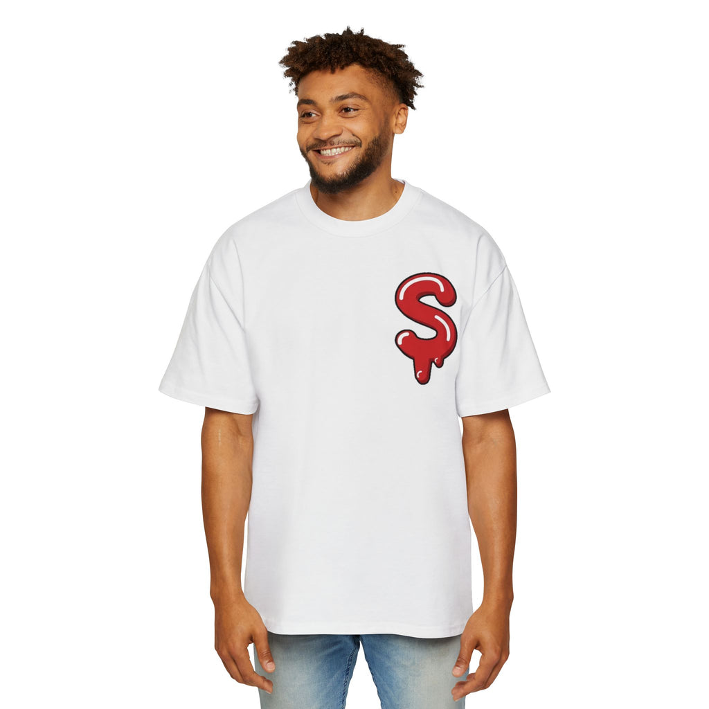 The Slime Shop Men's Heavy Oversized Tee — Black / Red Slime Sircle