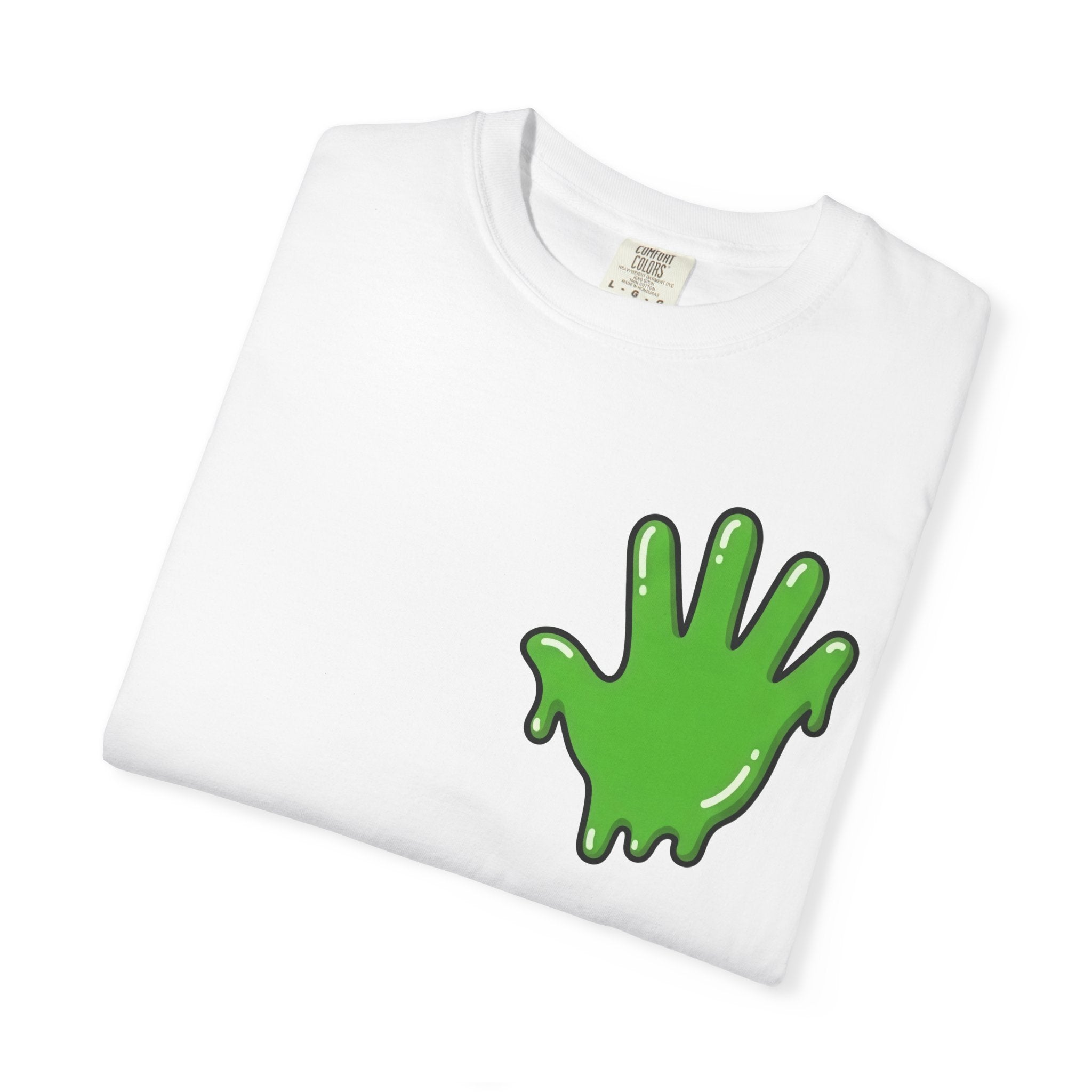The Slime Shop Signature Tee — White / Green Slime In 5