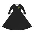 The Slime Shop Women's Long Sleeve Dance Dress — Black / Olive Slime In 5 (hand)