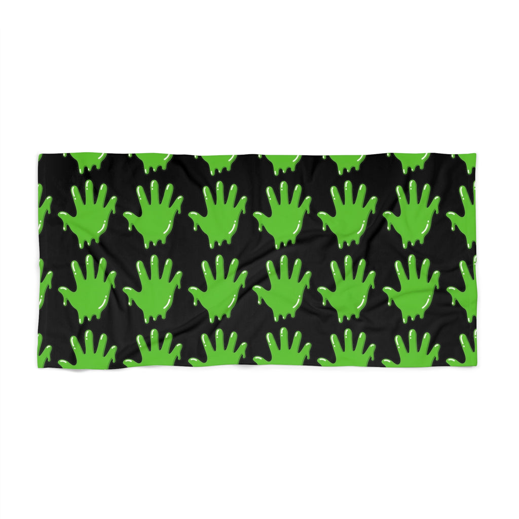 The Slime Shop Beach Towel — Black / Green Slime In 5