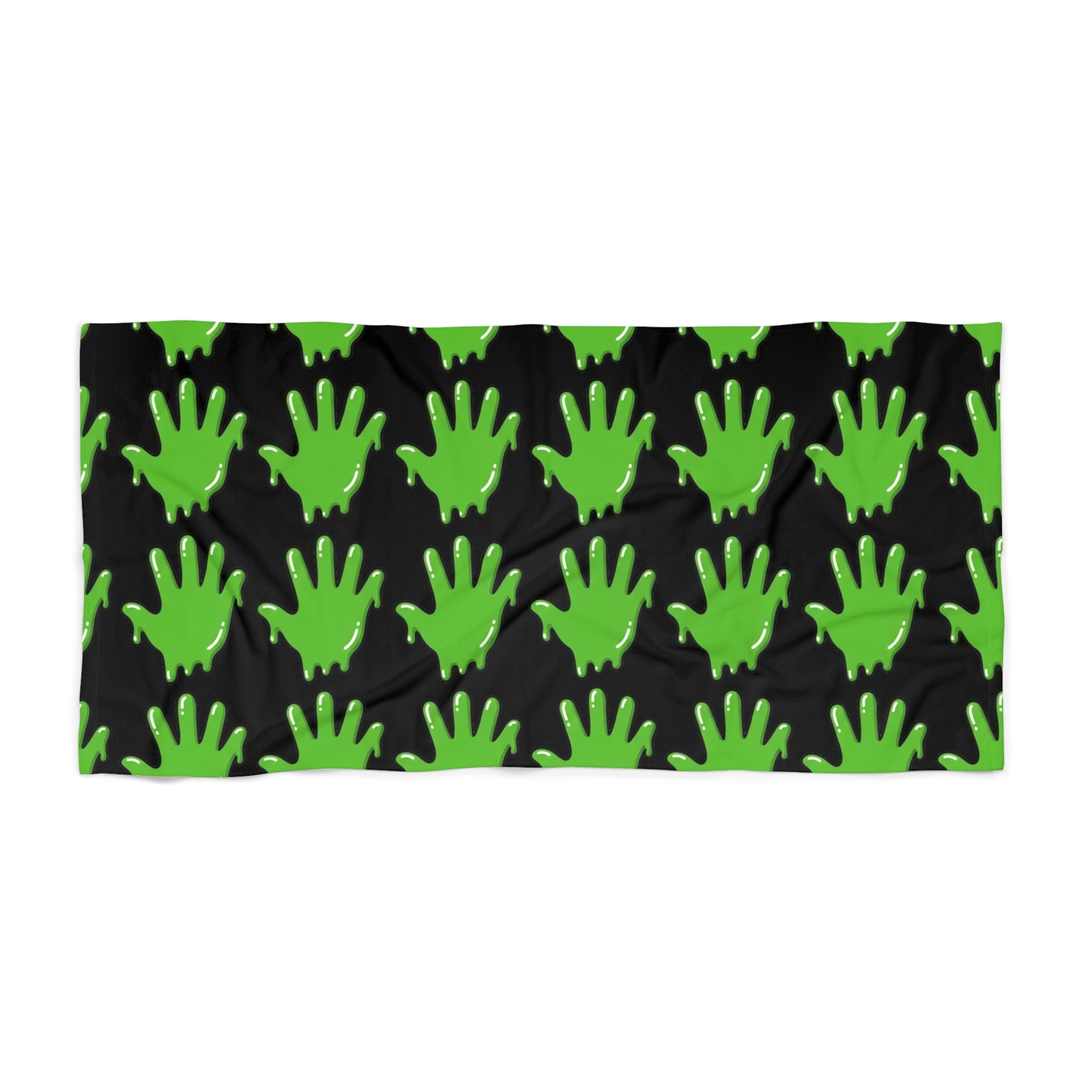 The Slime Shop Beach Towel — Black / Green Slime In 5