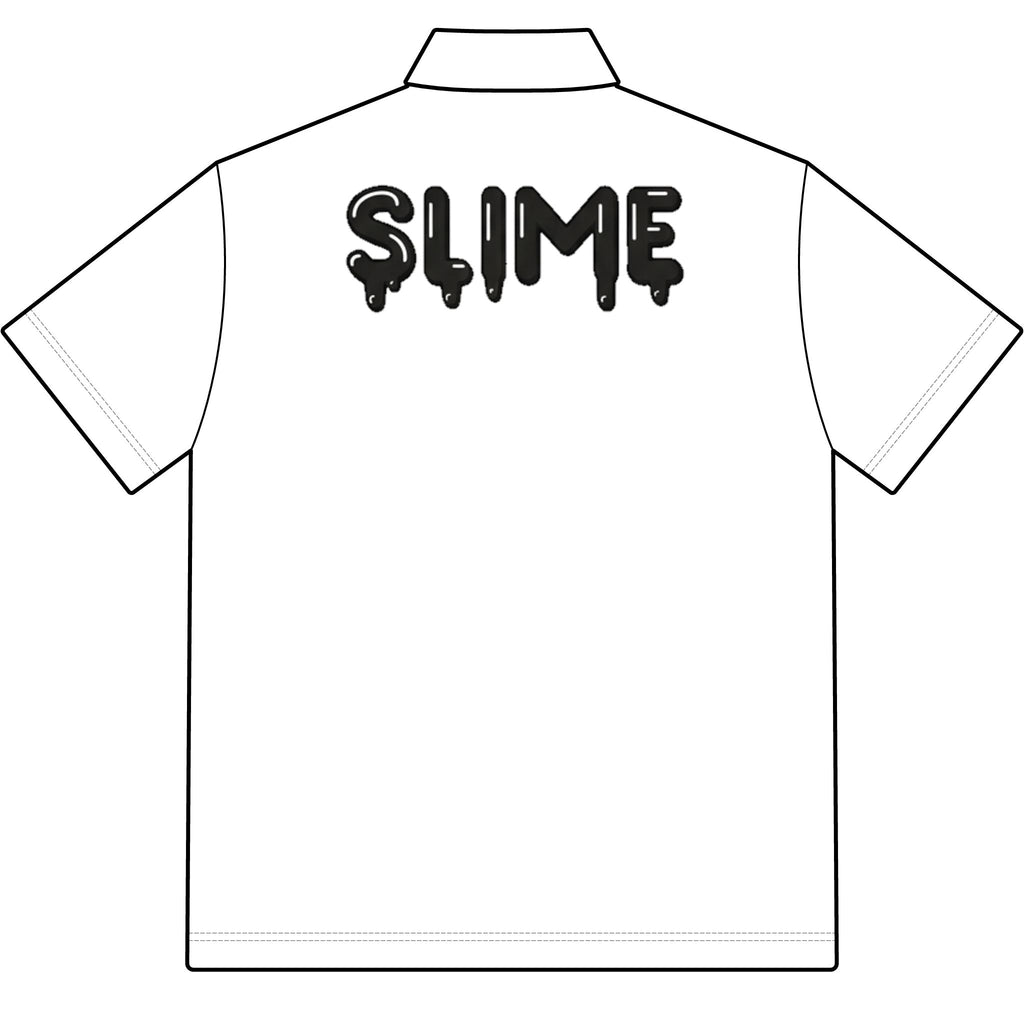 The Slime Shop Pique Polo — White / Black Slime-$