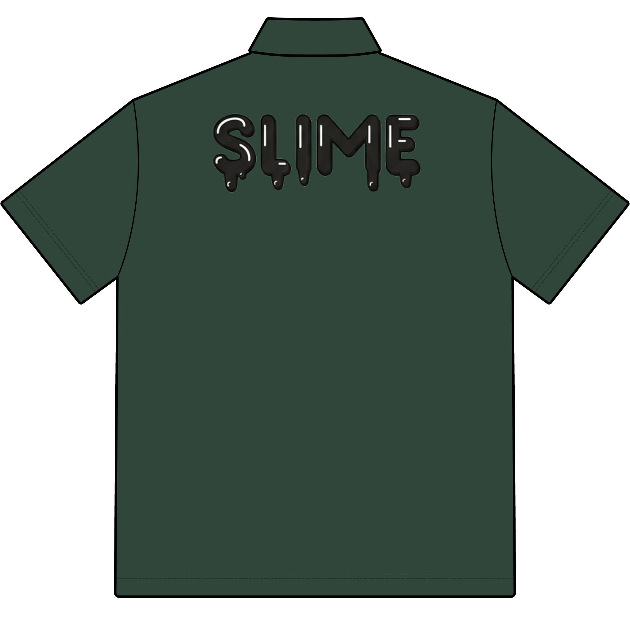 The Slime Shop Pique Polo — White / Black Slime-$