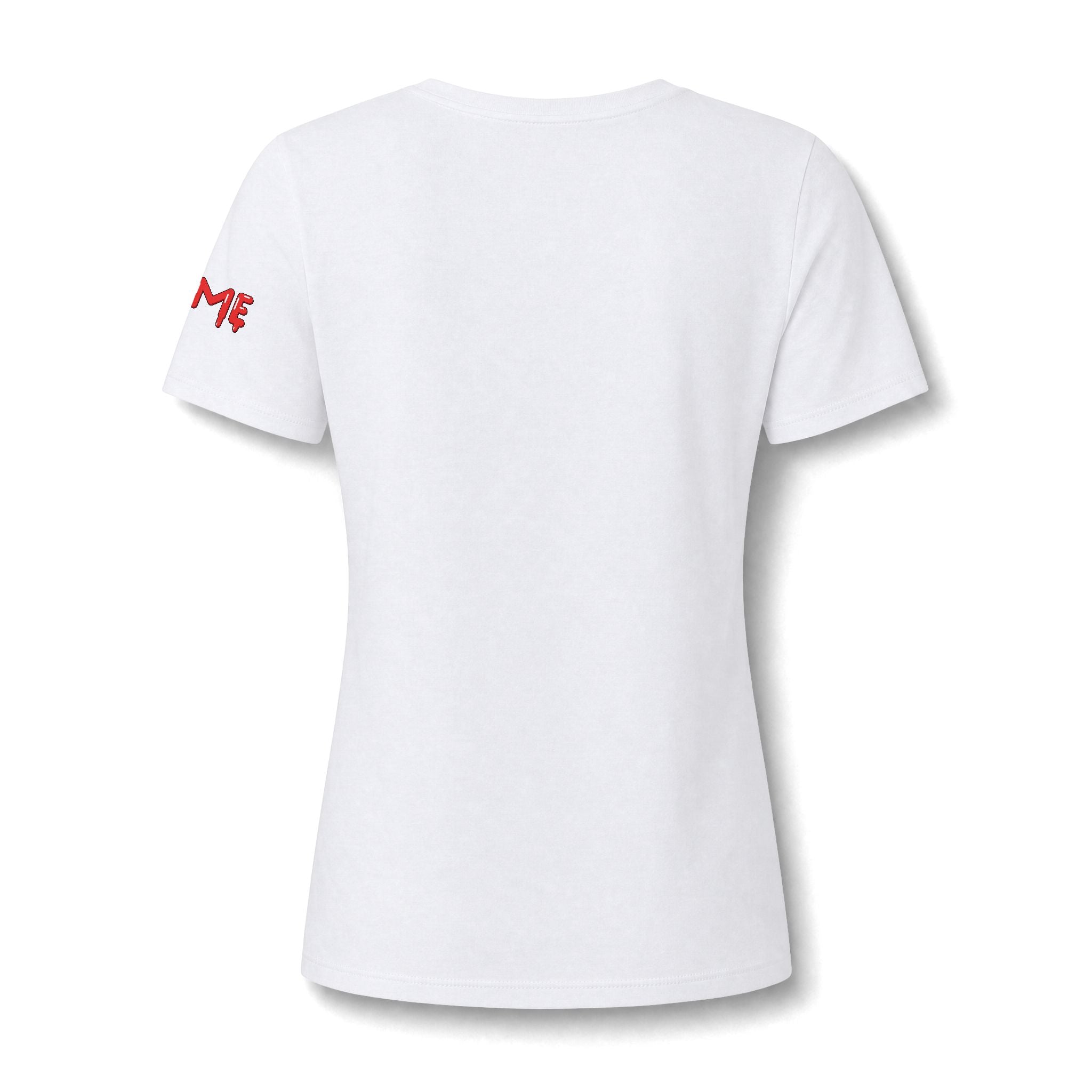 The Slime Shop Women's V-Neck Tee — White / Red Slime In 5