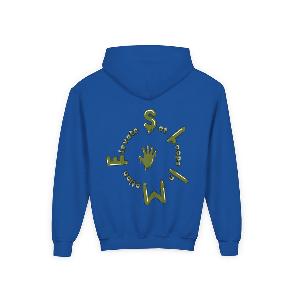 The Slime Shop Youth Hoodie — Red / Army Green Slime $