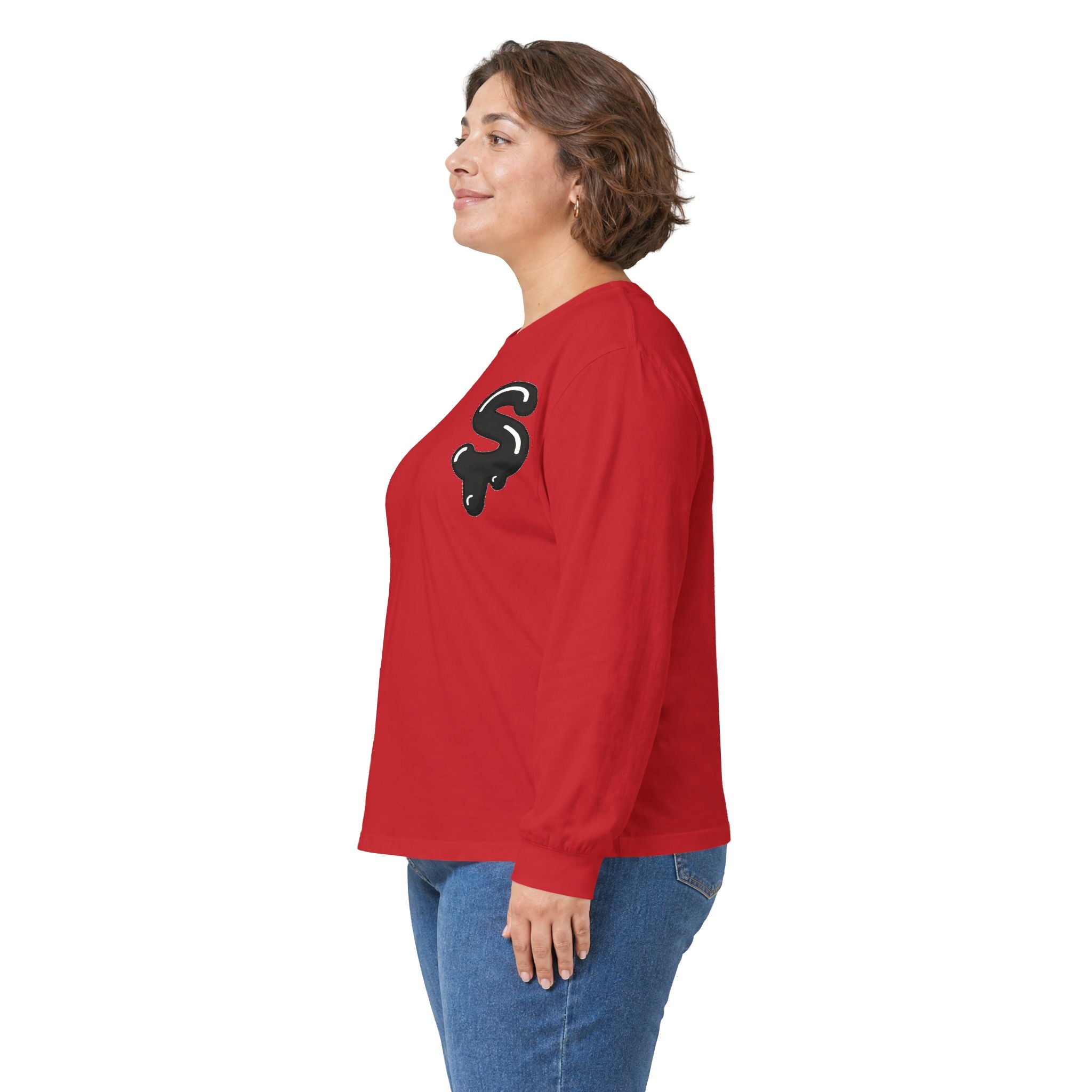 The Slime Shop Ultra Cotton Long-Sleeve Tee — Irish Green / Black Slime Sircle