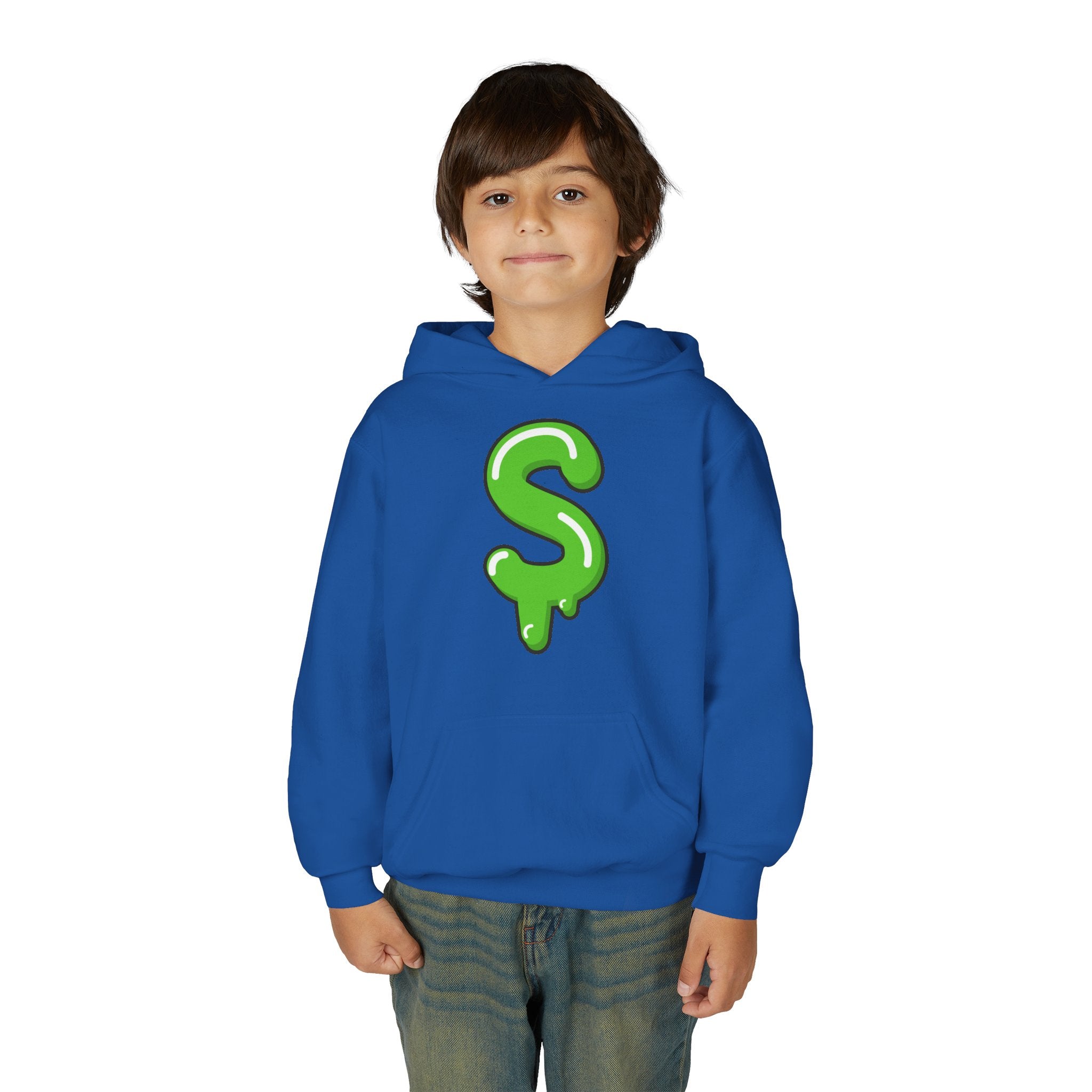The Slime Shop Youth Hoodie — Carolina Blue / Green Slime $