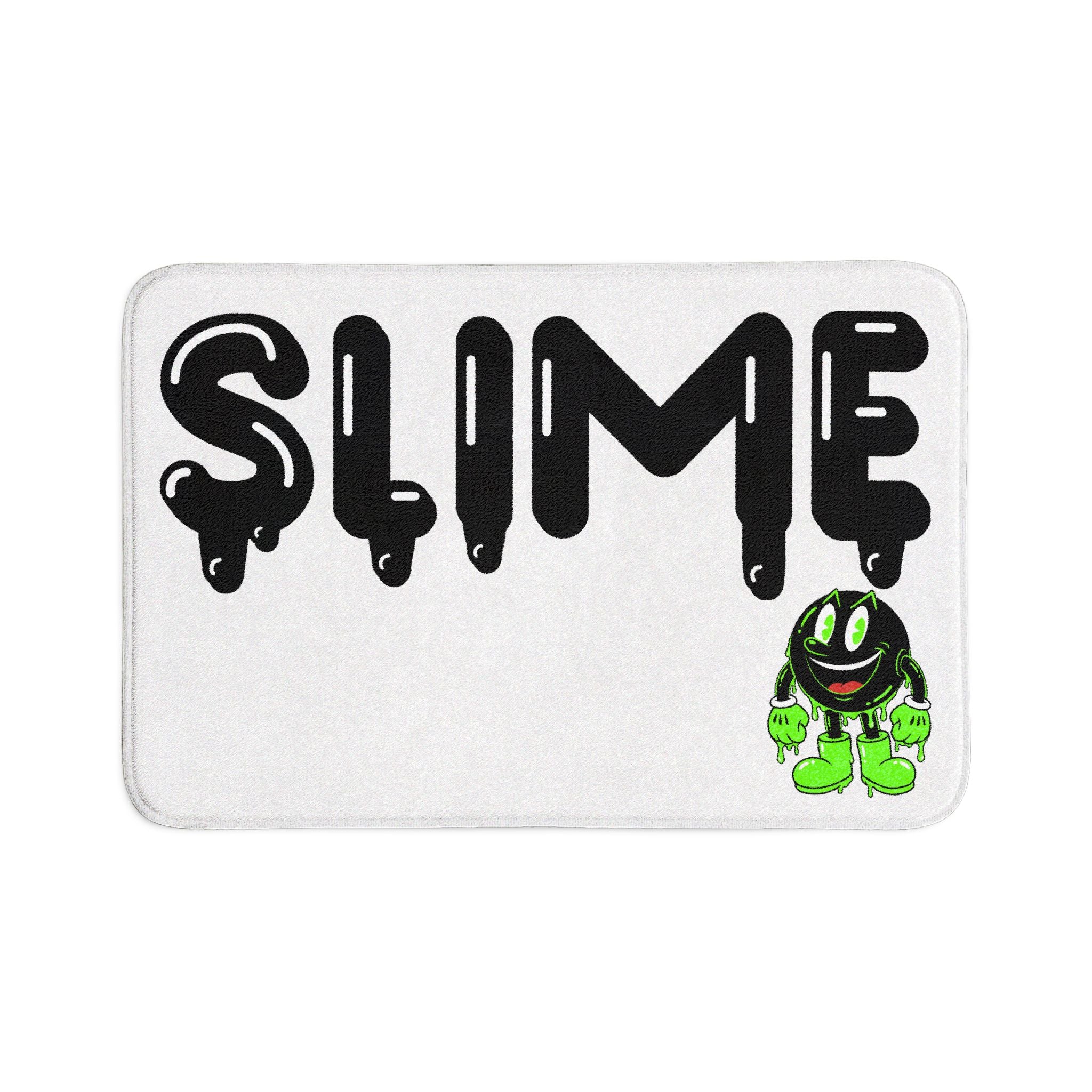 The Slime Shop Bath Mat — White / Black Slime $ (AOP)