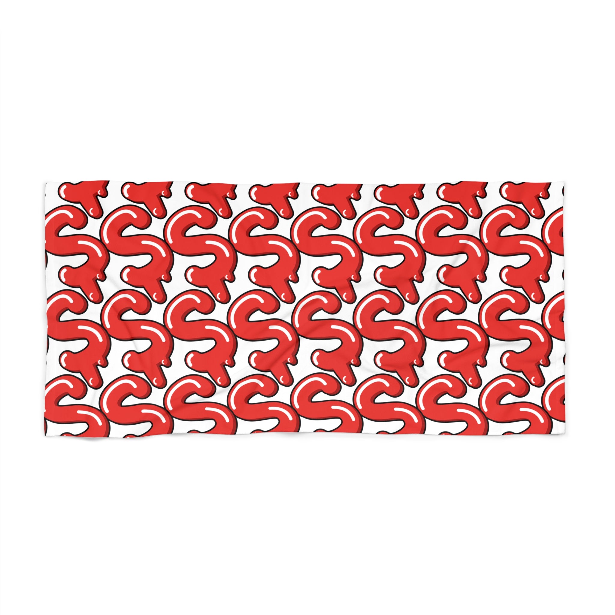 The Slime Shop Beach Towel — Black / Red Slime $ (AOP)