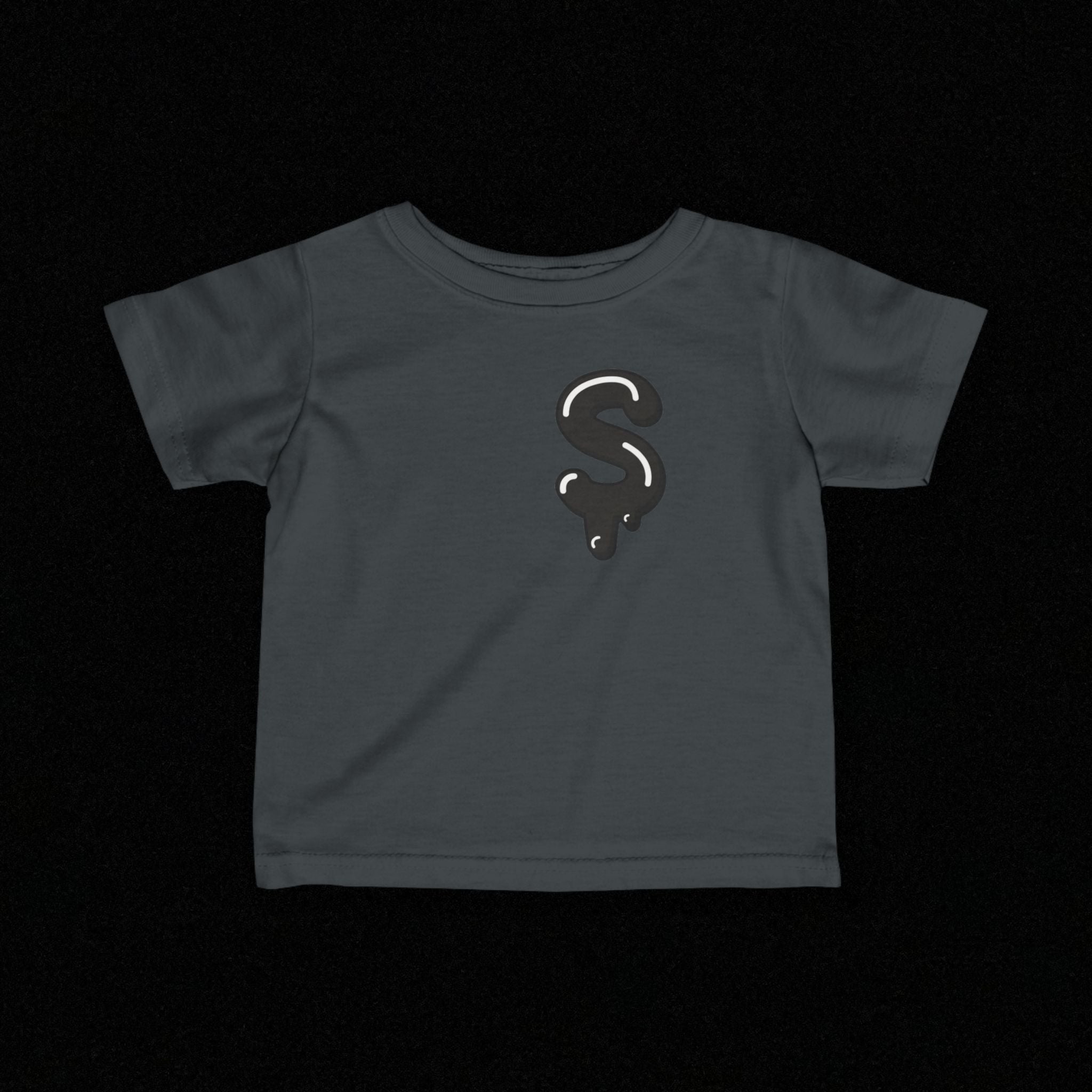The Slime Shop Infant Fine Jersey Tee — Charcoal / Black Slime Sircle