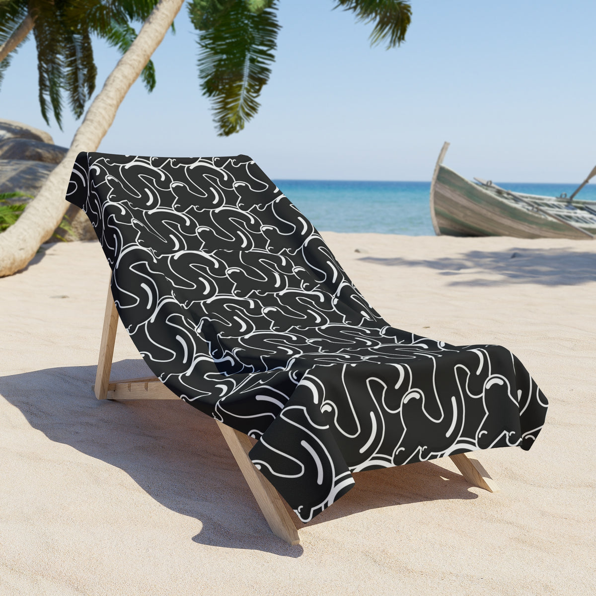 Black/Slime$ Beach Towel