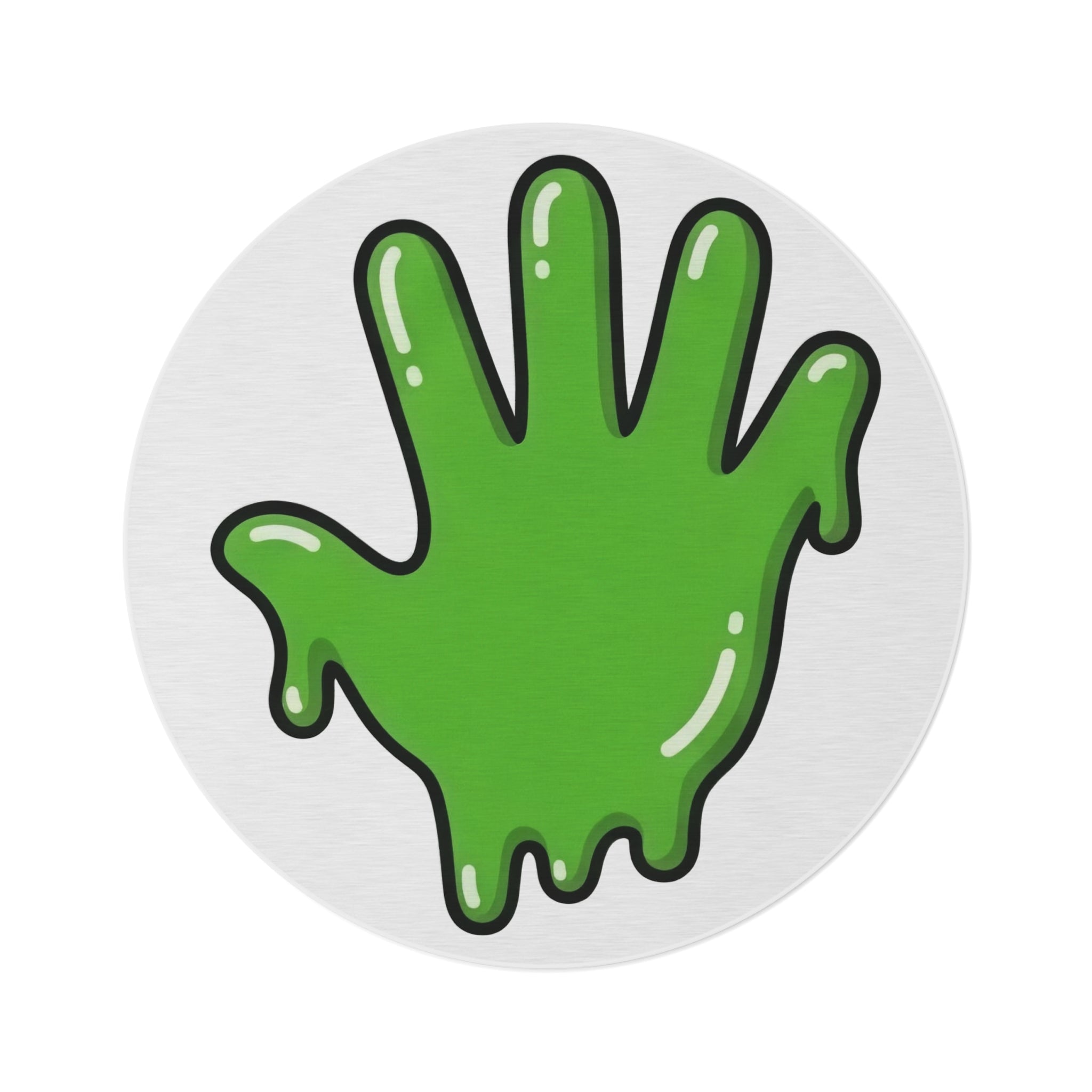 The Slime Shop Round Rug — Slime Hand (Green) II