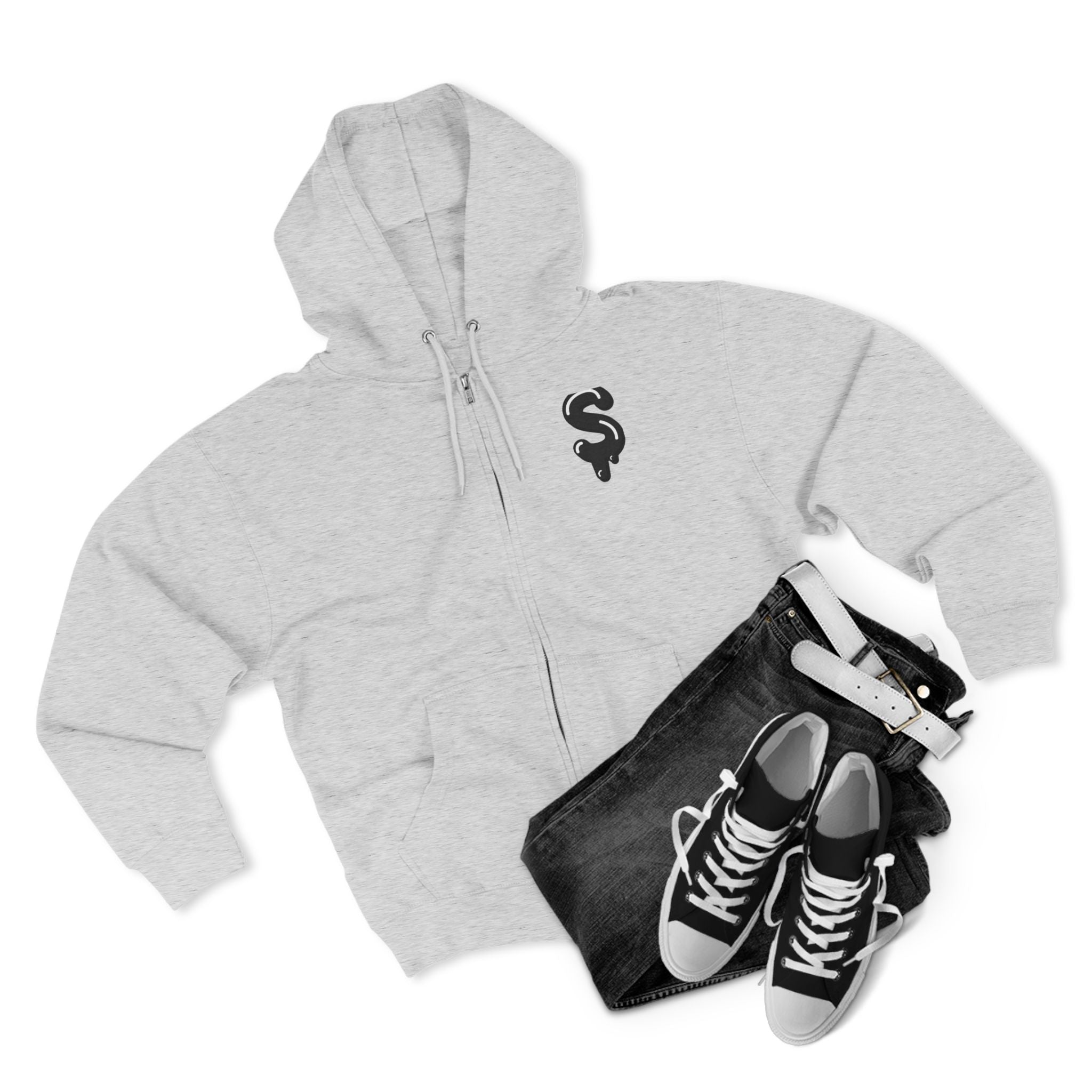 The Slime Shop Zip Hoodie — Heather / Black Slime $