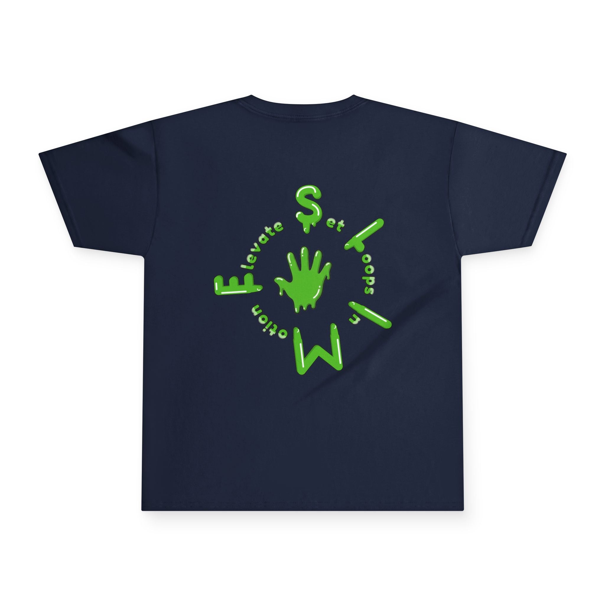 The Slime Shop Youth Tee — Navy / Green Slime Sircle