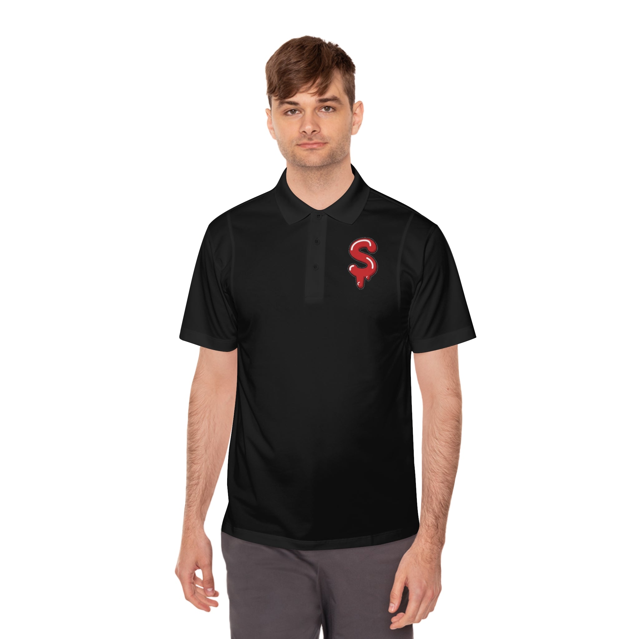 The Slime Shop Sport Polo — Grey / Red Slime Sircle