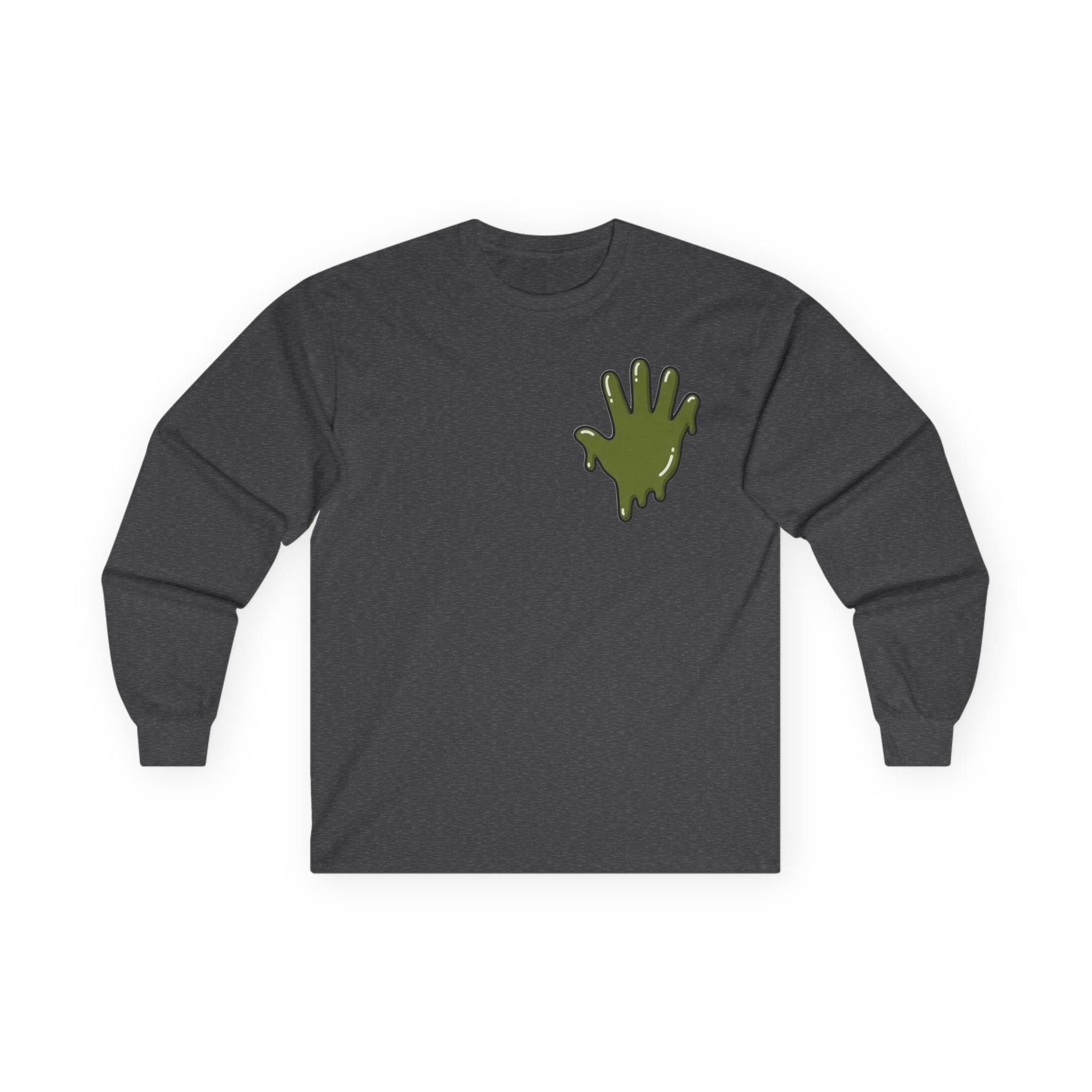 The Slime Shop Ultra Cotton Long-Sleeve — White / Olive Slime In 5
