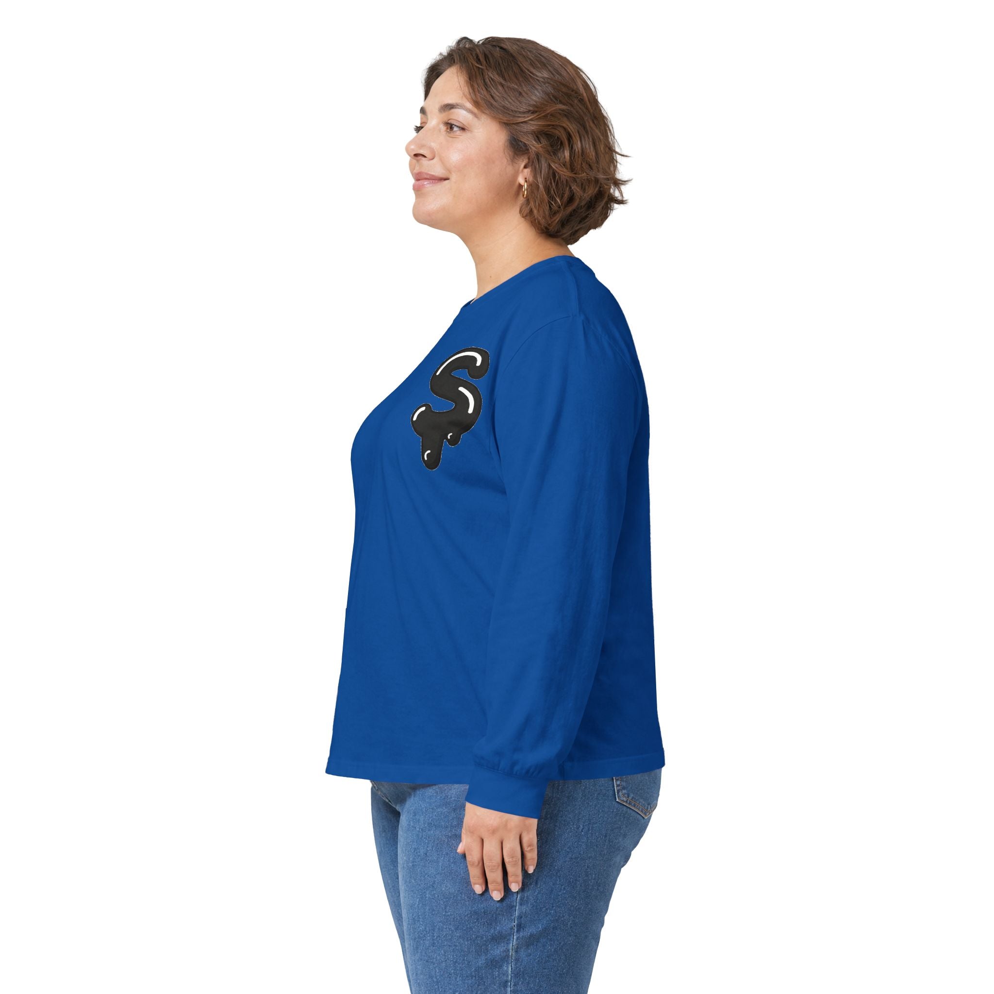 The Slime Shop Ultra Cotton Long-Sleeve Tee — Irish Green / Black Slime Sircle