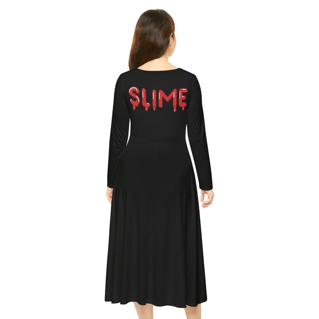The Slime Shop Women's Long Sleeve Dance Dress — Black / Red Slime $