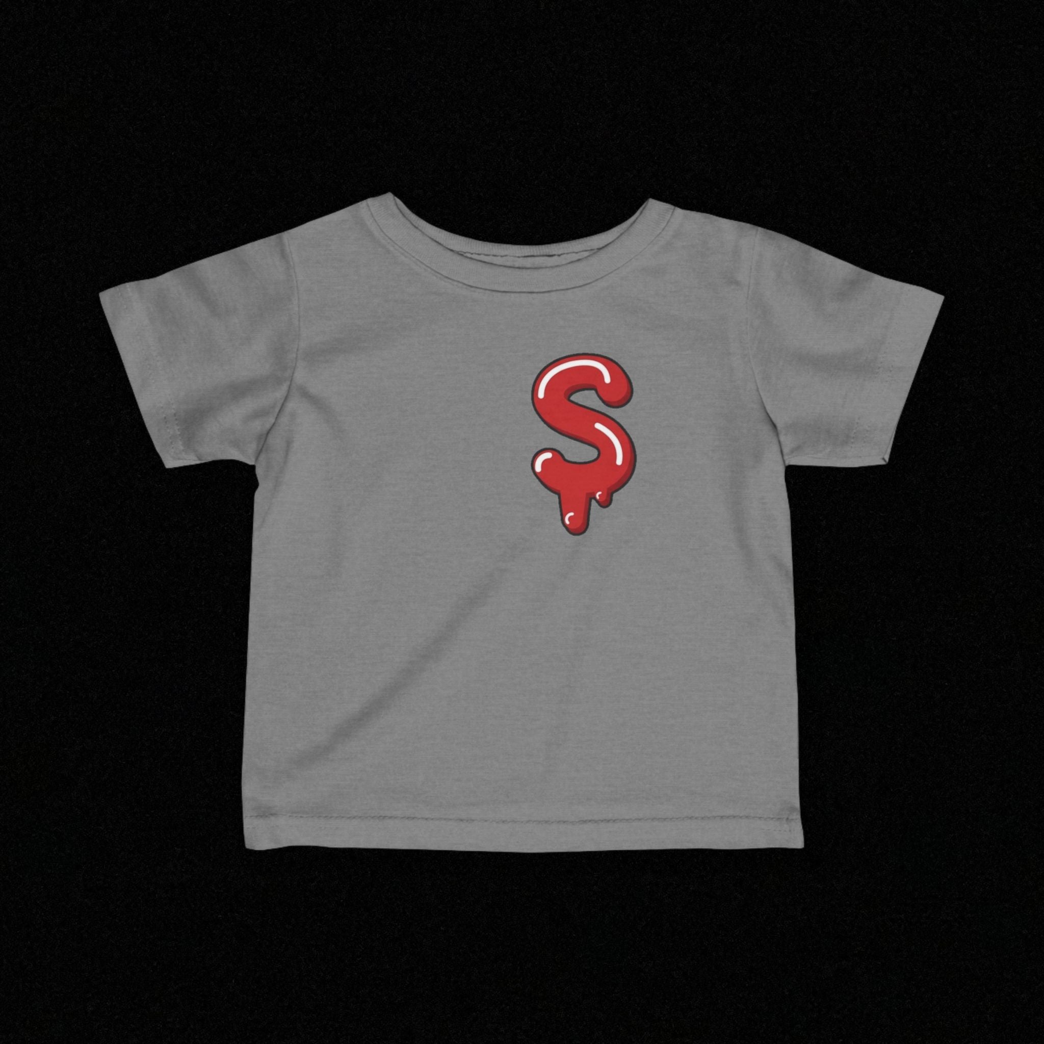 The Slime Shop Infant Fine Jersey Tee — Grey / Red Slime $