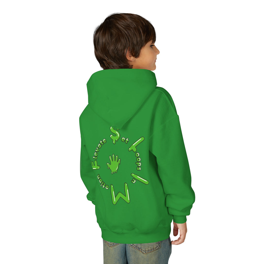 The Slime Shop Youth Hoodie — Carolina Blue / Green Slime $