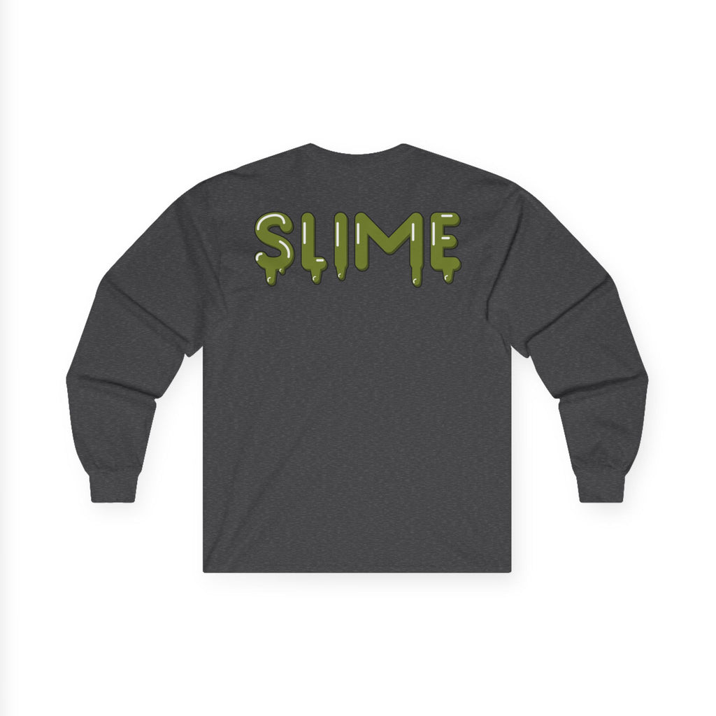 The Slime Shop Ultra Cotton Long-Sleeve — White / Olive Slime In 5