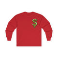 The Slime Shop Ultra Cotton Long-Sleeve — White / Olive Slime-$