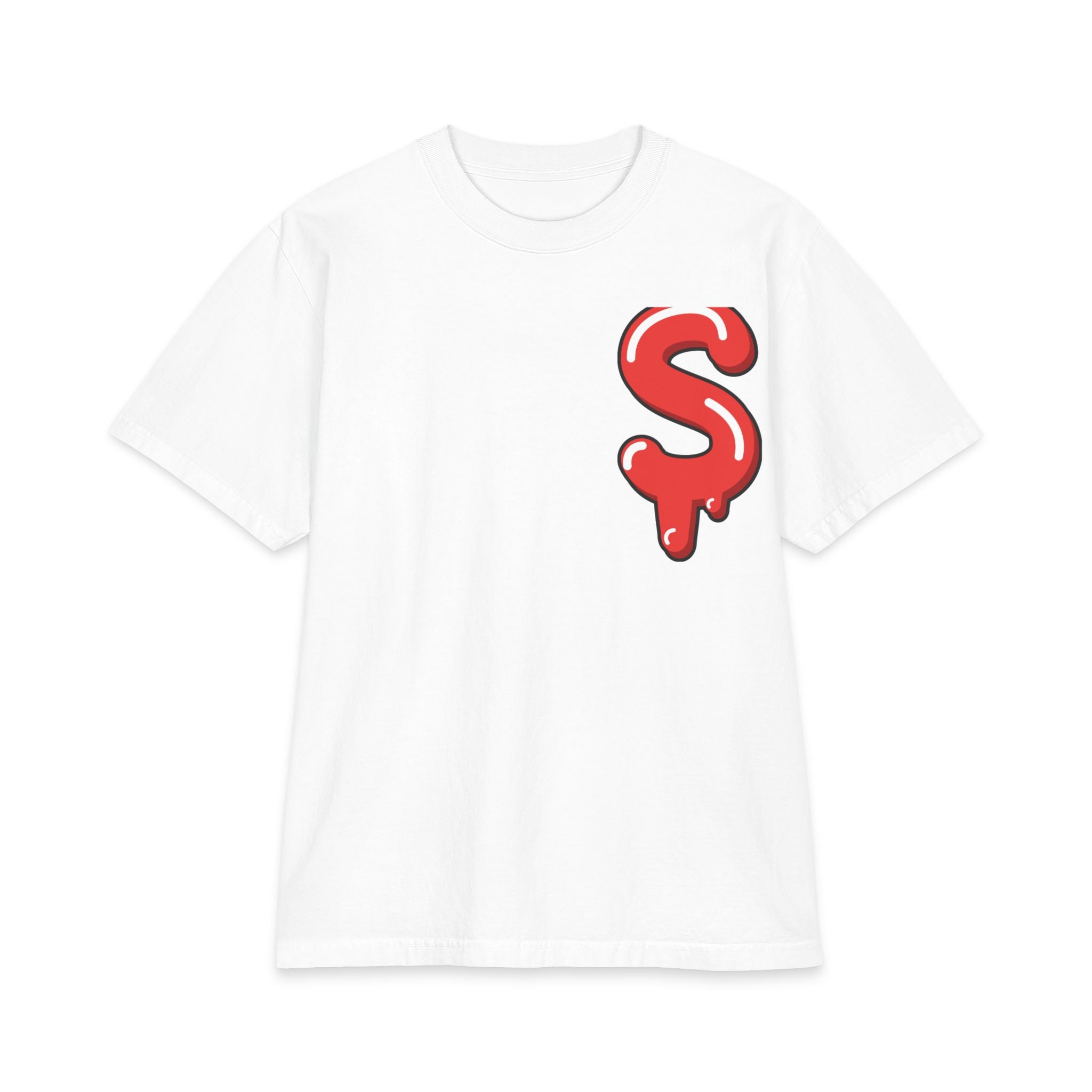 The Slime Shop Max Heavyweight Tee — White / Red Slime $