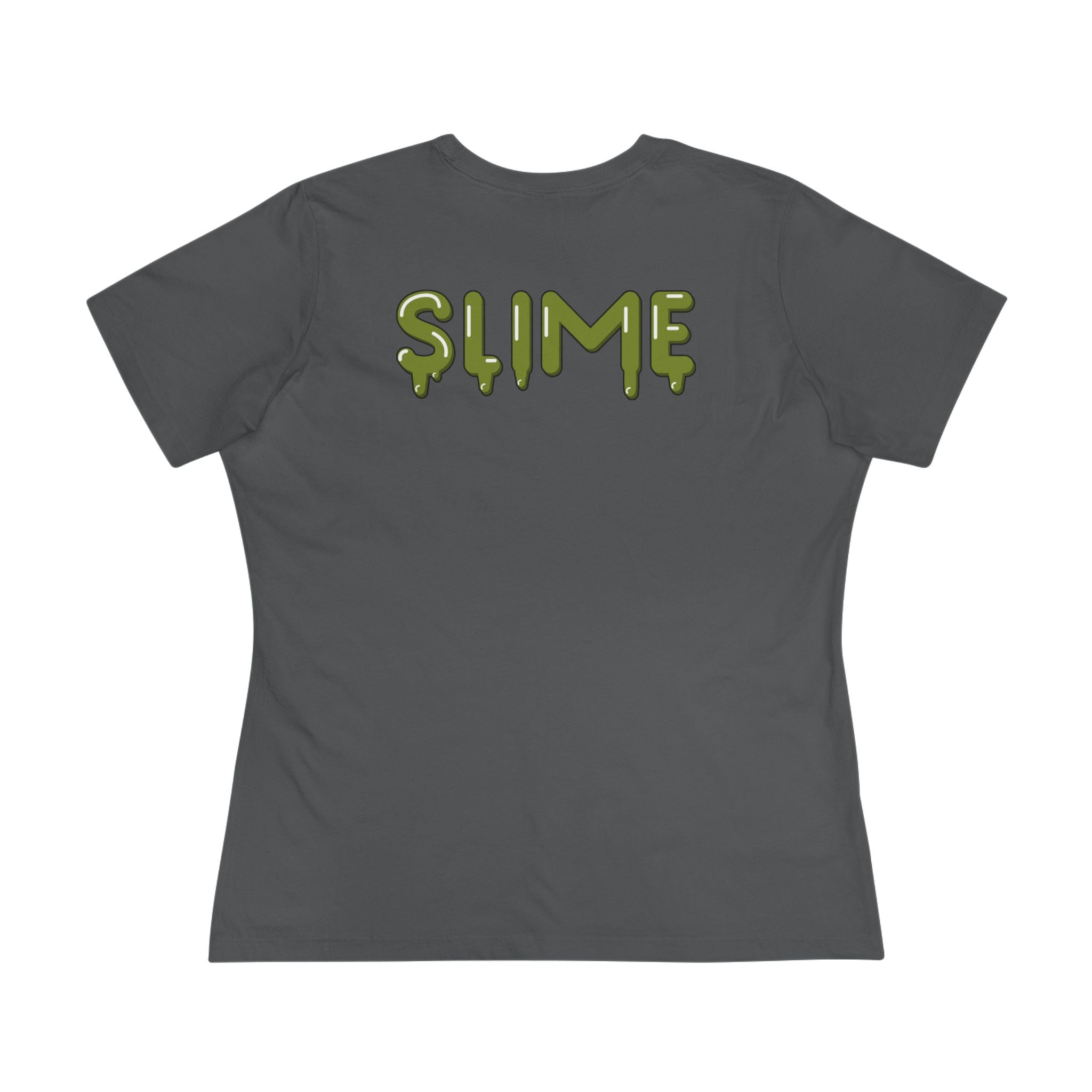 The Slime Shop Women's Tee — White / Olive SLIME