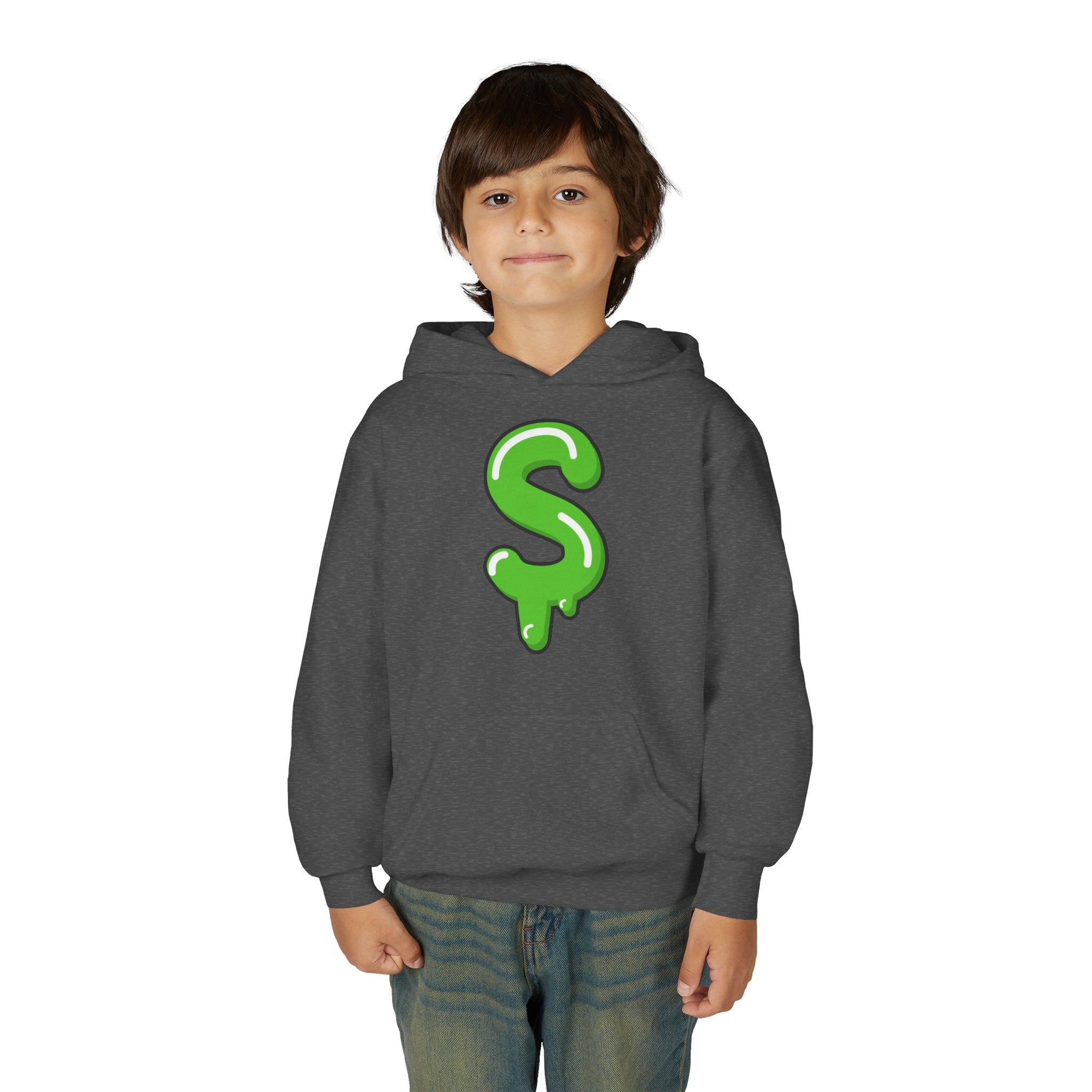 The Slime Shop Youth Hoodie — Carolina Blue / Green Slime $
