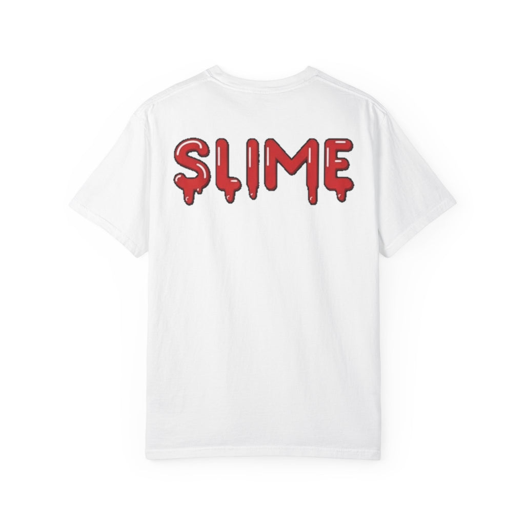 The Slime Shop Signature Tee — White / Red Slime-$