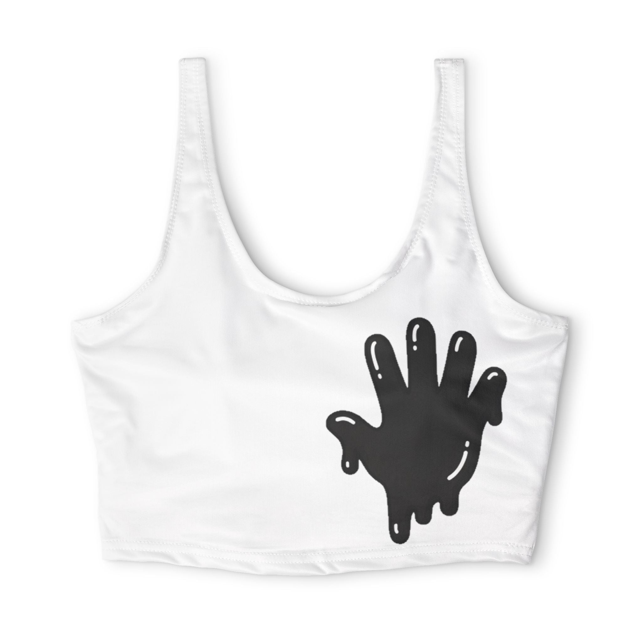The Slime Shop Polyester Sports Bra — White / Black Slime In 5