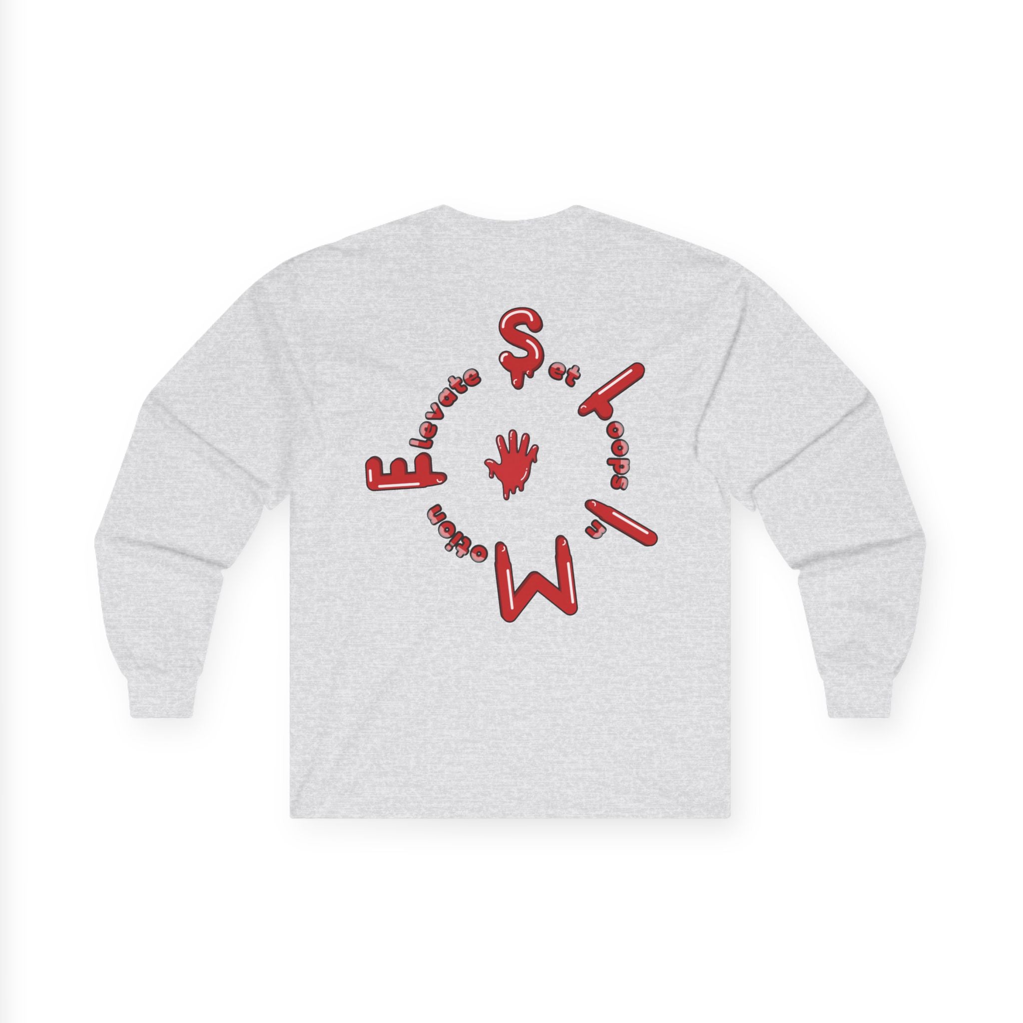 The Slime Shop Ultra Cotton Long-Sleeve Tee — Royal Blue / Red Slime Sircle