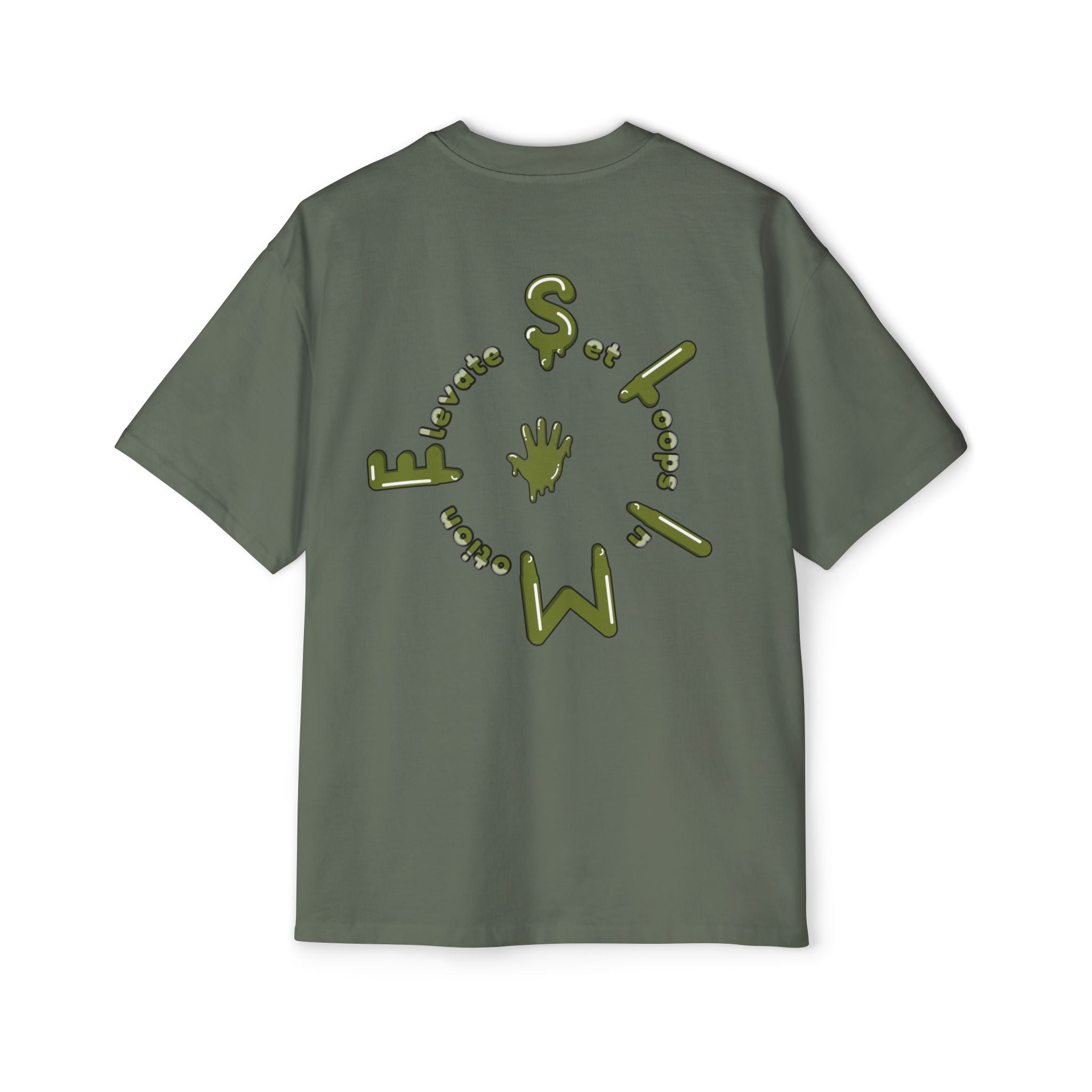The Slime Shop Heavy Oversized Tee — Brown / Olive Slime Sircle