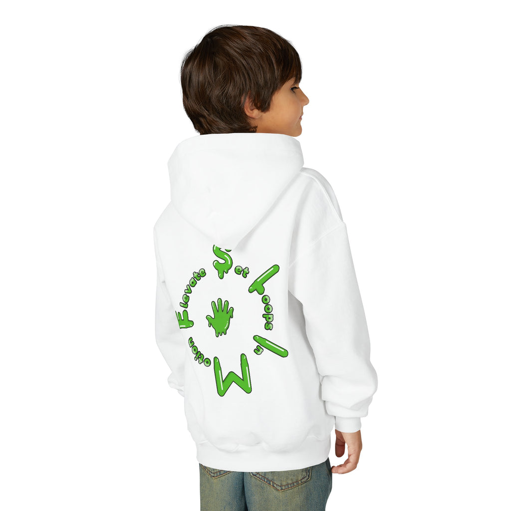 The Slime Shop Youth Hoodie — Carolina Blue / Green Slime $