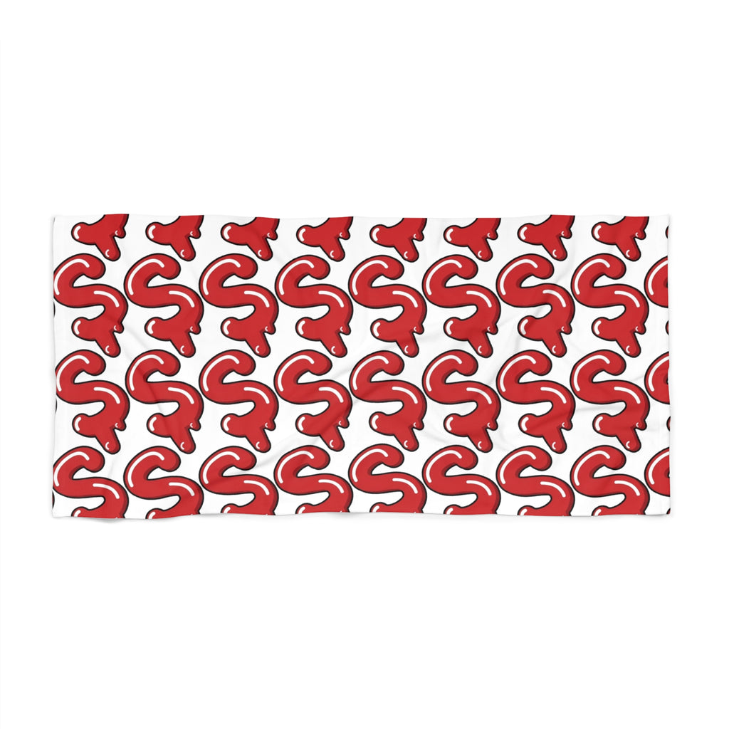 The Slime Shop Beach Towel — White / Red Slime S (AOP)