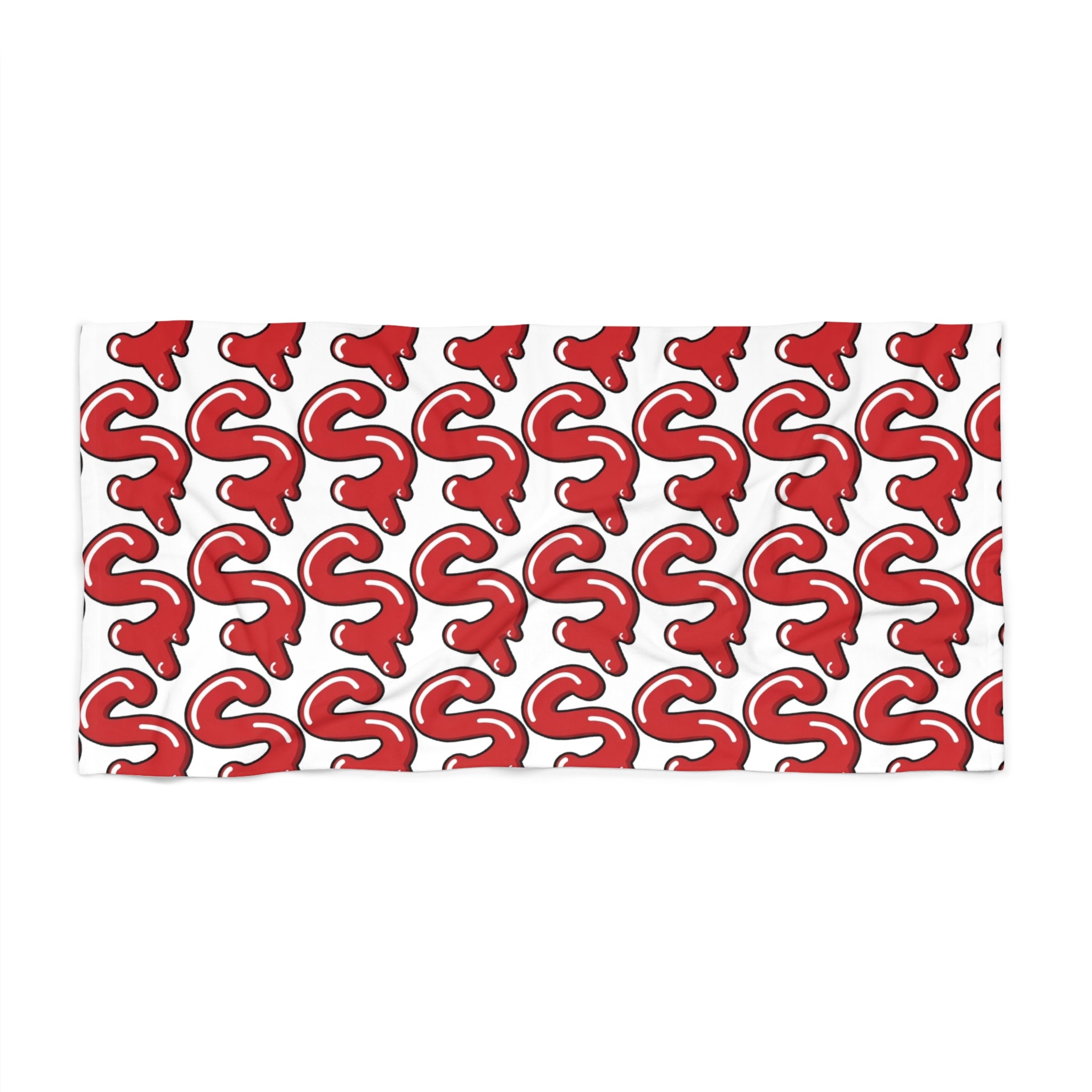 The Slime Shop Beach Towel — White / Red Slime S (AOP)