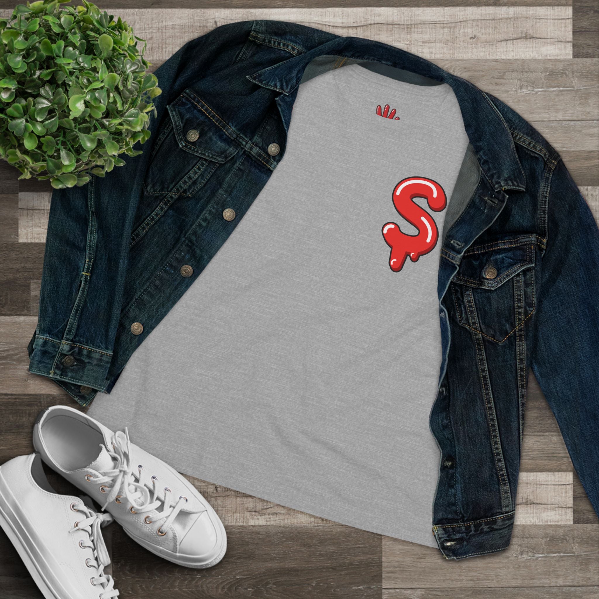 The Slime Shop Women's Tee — White / Red Slime $