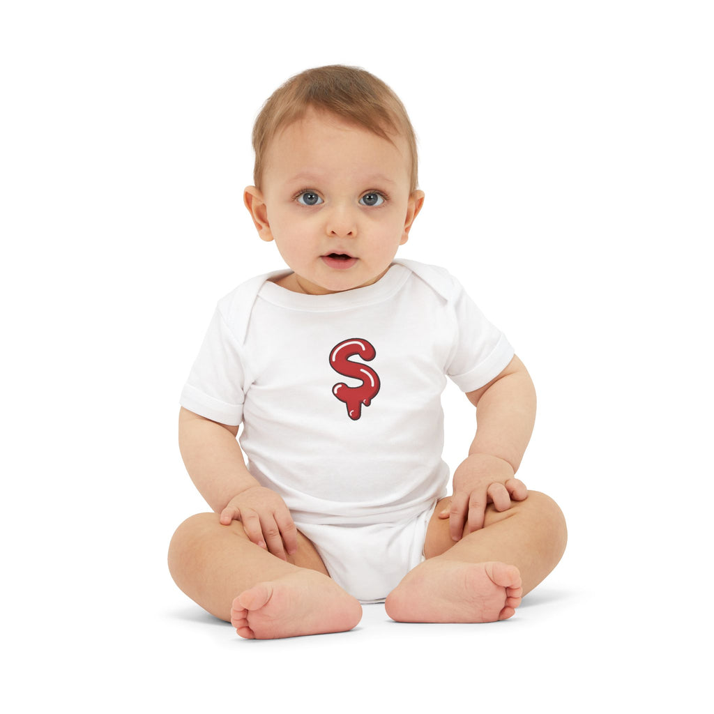The Slime Shop Infant Jersey One Piece — Navy / Red Slime $