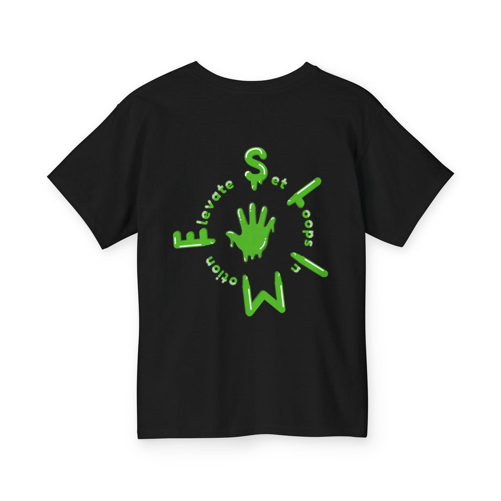 The Slime Shop Youth Tee — Navy / Green Slime Sircle