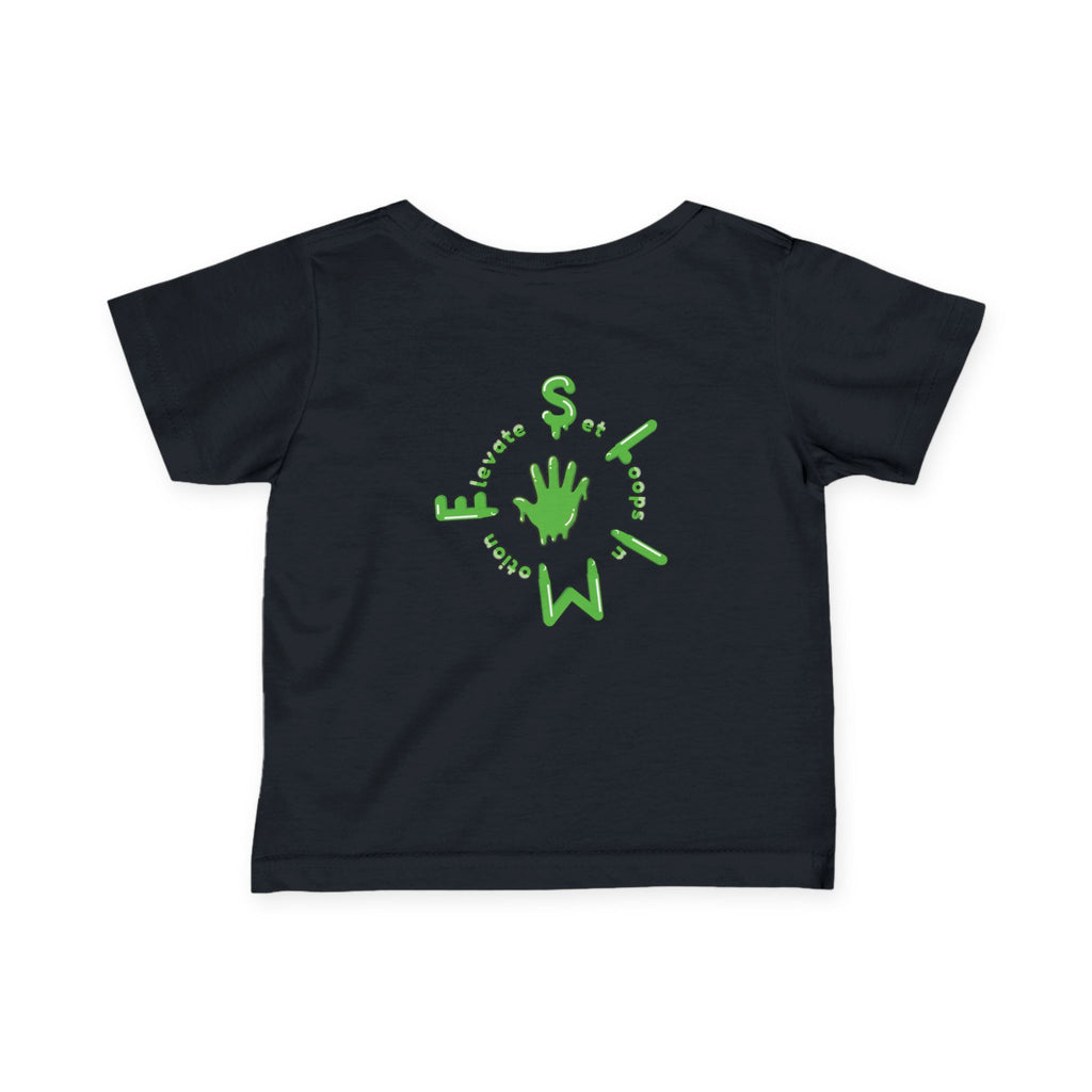 The Slime Shop Infant Fine Jersey Tee — Red / Green Slime Sircle