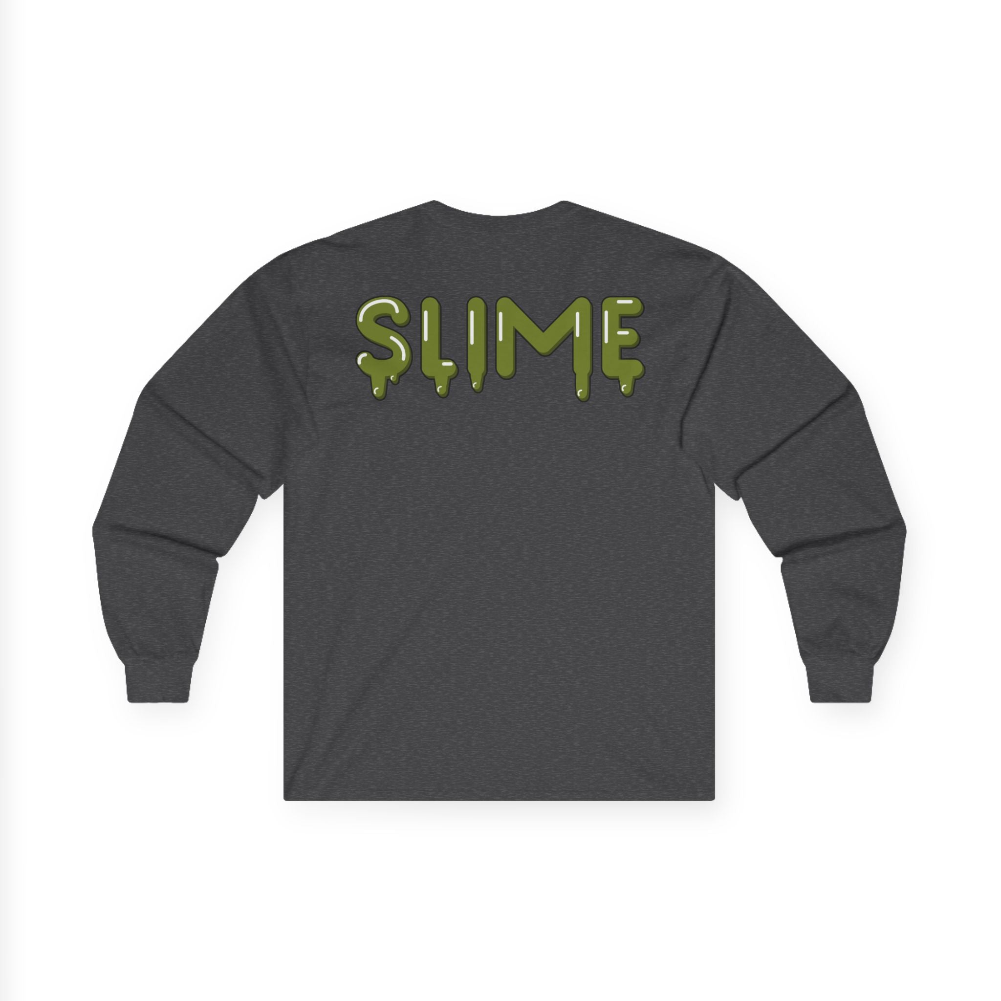 The Slime Shop Ultra Cotton Long-Sleeve — White / Olive Slime-$