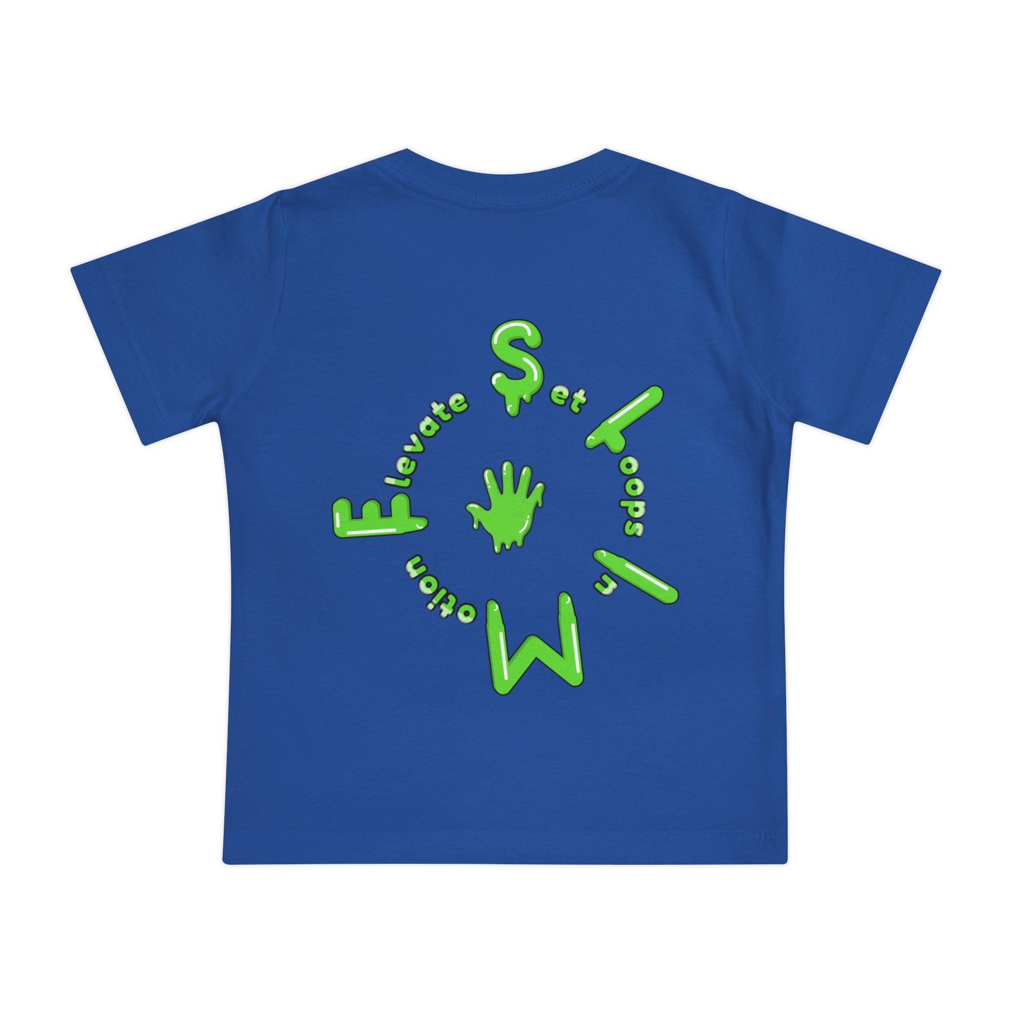 The Slime Shop Baby Tee — Royal Blue / Green Slime Sircle