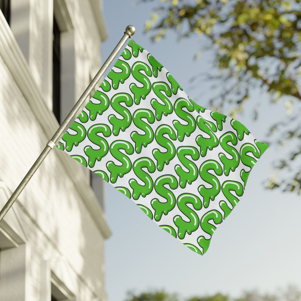 The Slime Shop Double Sided Flag — White / Green Slime S