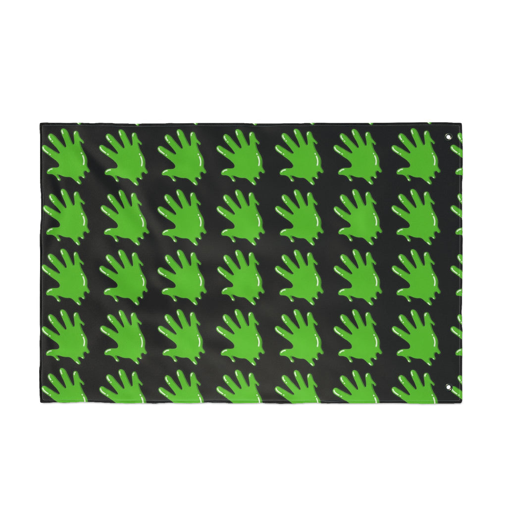 The Slime Shop Double Sided Flag — Black / Green Slime S