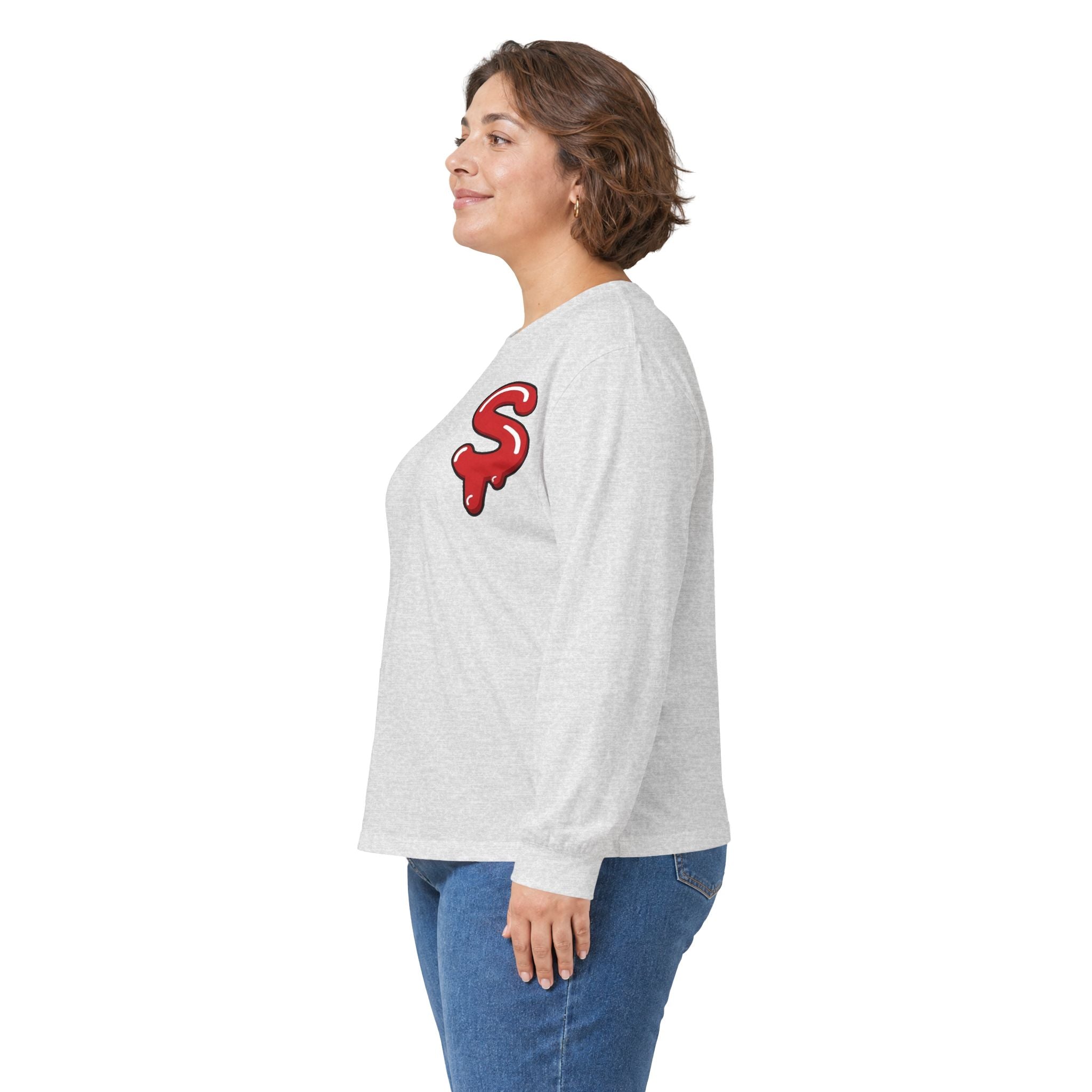 The Slime Shop Ultra Cotton Long-Sleeve Tee — Royal Blue / Red Slime Sircle