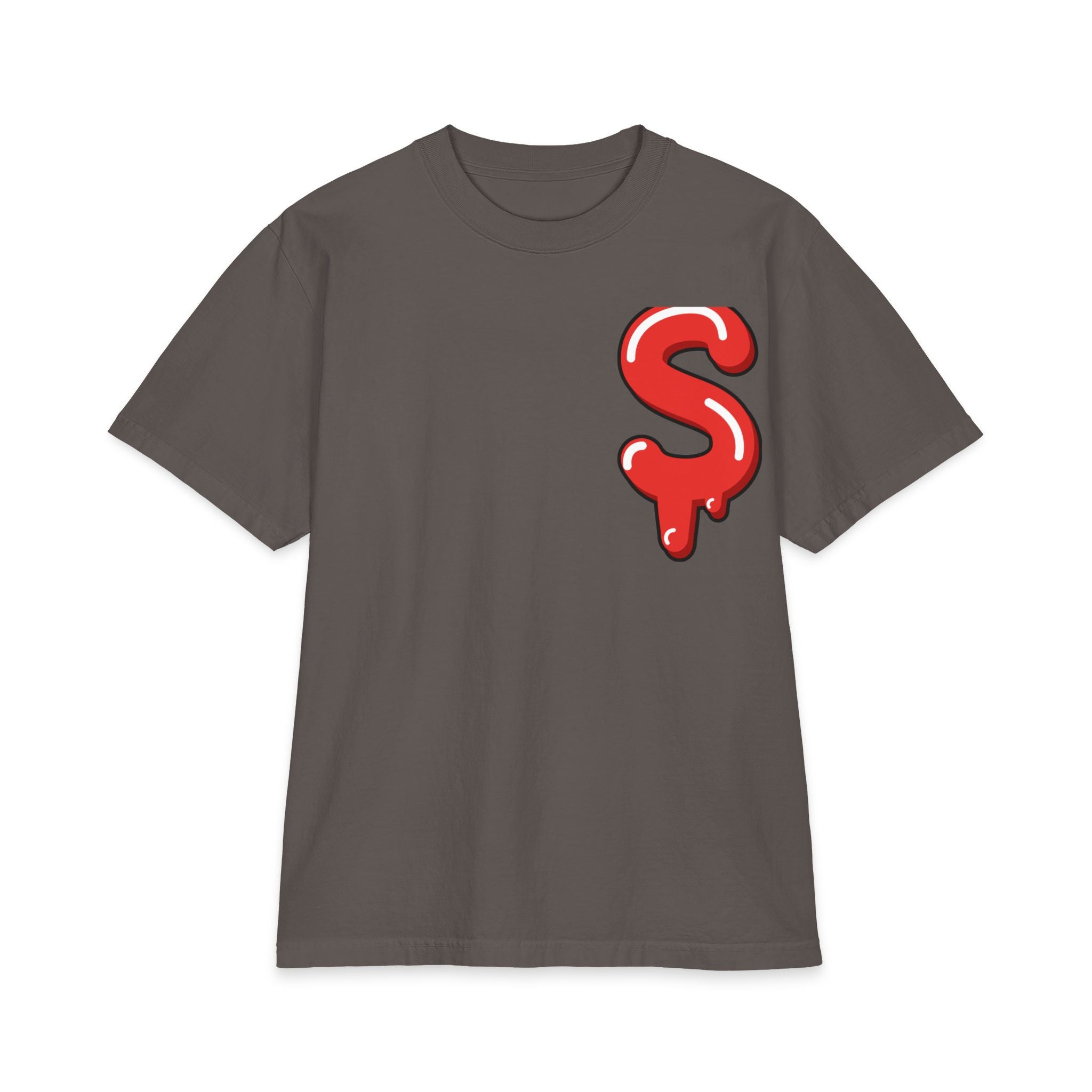 The Slime Shop Max Heavyweight Tee — White / Red Slime $