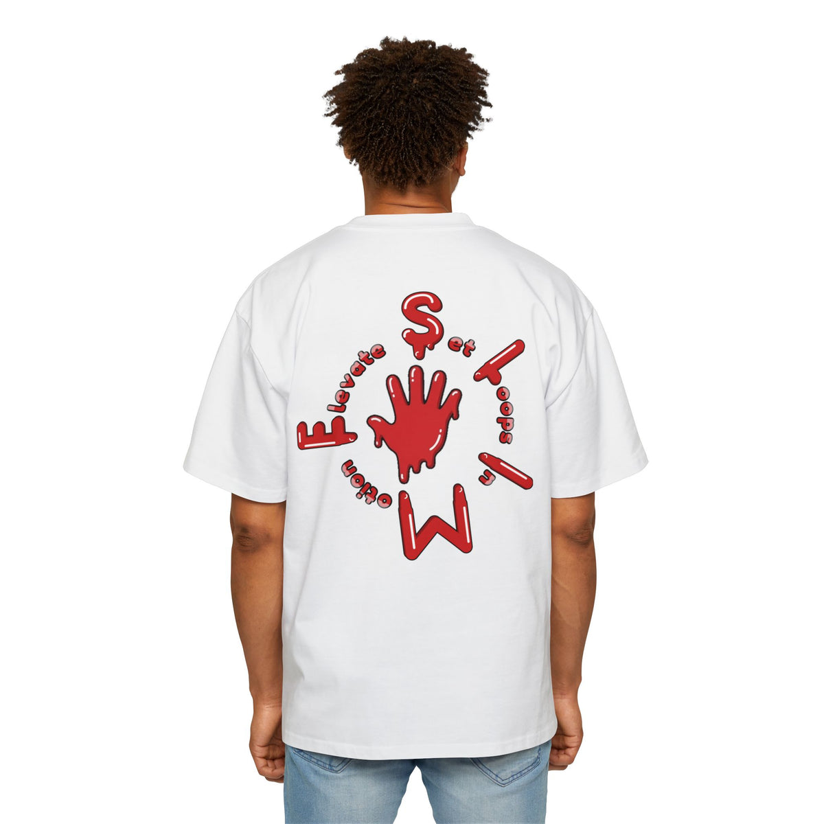 Men's Red Slime Sircle Heavy Oversized Tee