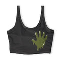 The Slime Shop Polyester Sports Bra — Black / Olive Slime In 5