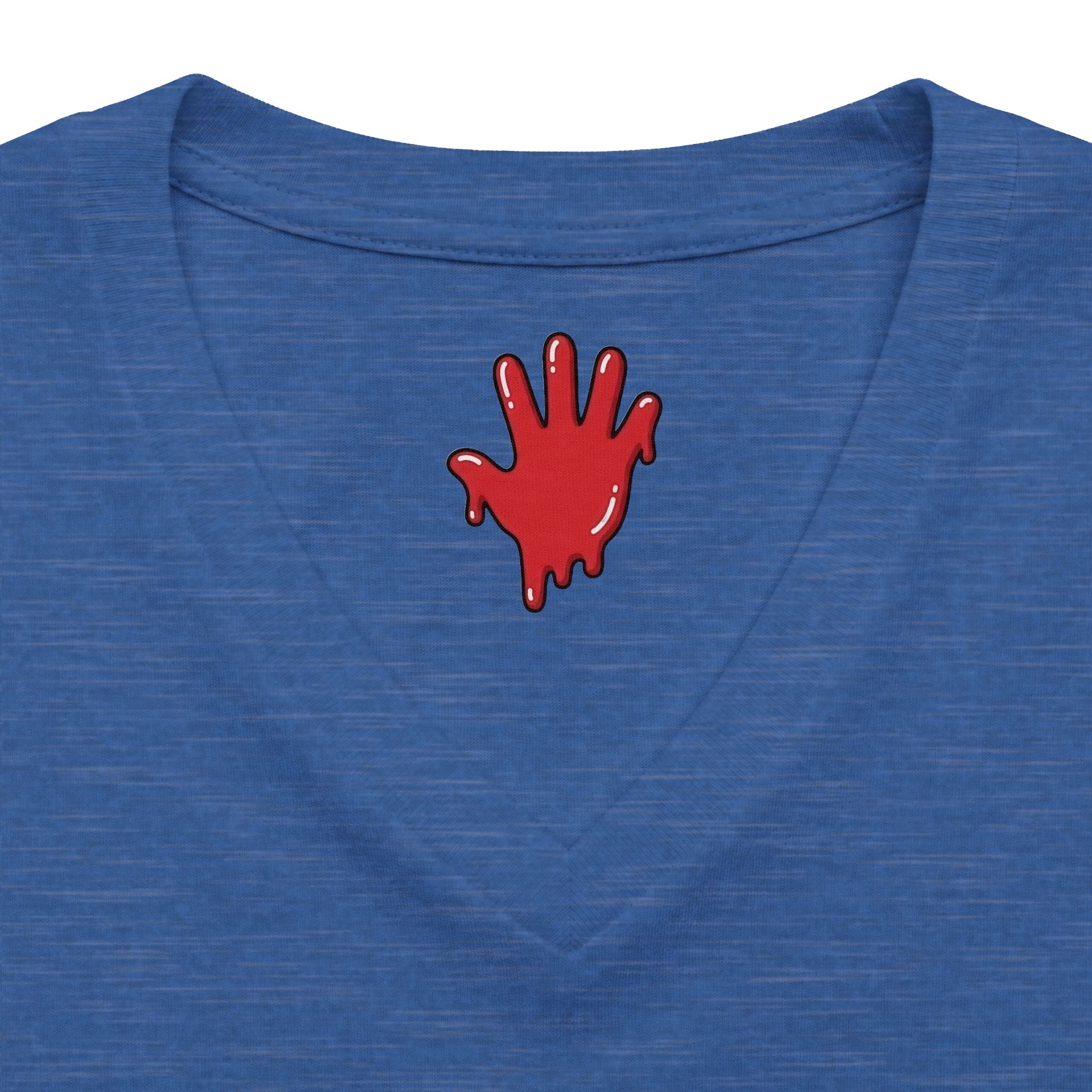 The Slime Shop Women's V-Neck Tee — White / Red Slime In 5